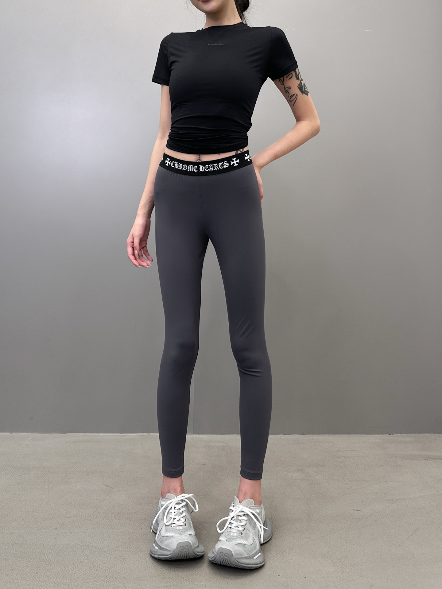 克罗心 ｜ 新款打底裤，成衣印花工艺加腰部织带经典打底裤，尺码sml