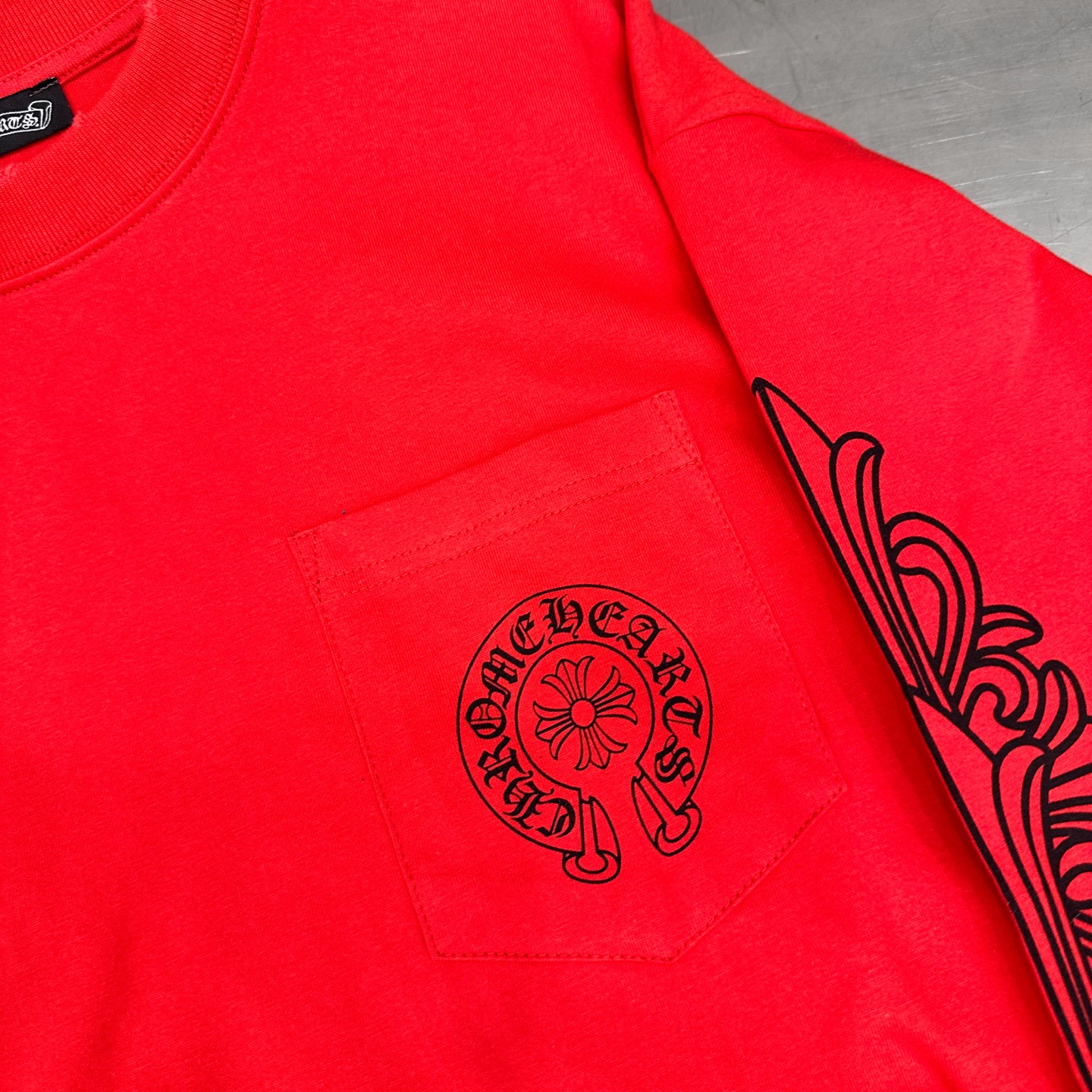 克罗心 ｜ 新款长袖t，成衣洗水吊磨工艺加6处印花，男女同款，尺码sml