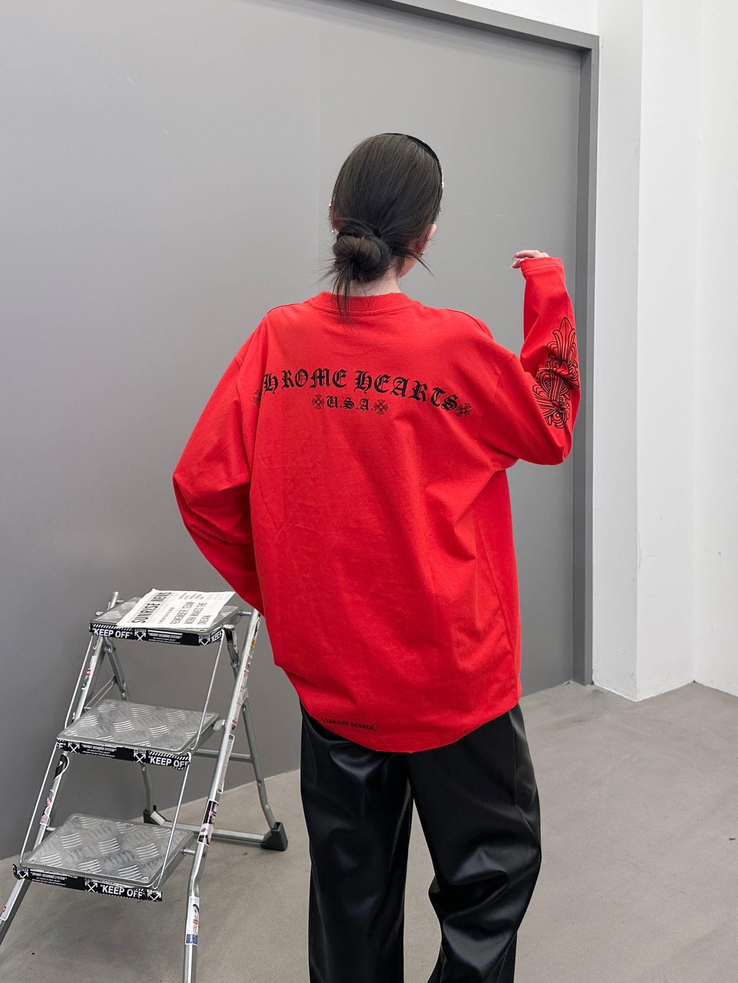 克罗心 ｜ 新款长袖t，成衣洗水吊磨工艺加6处印花，男女同款，尺码sml