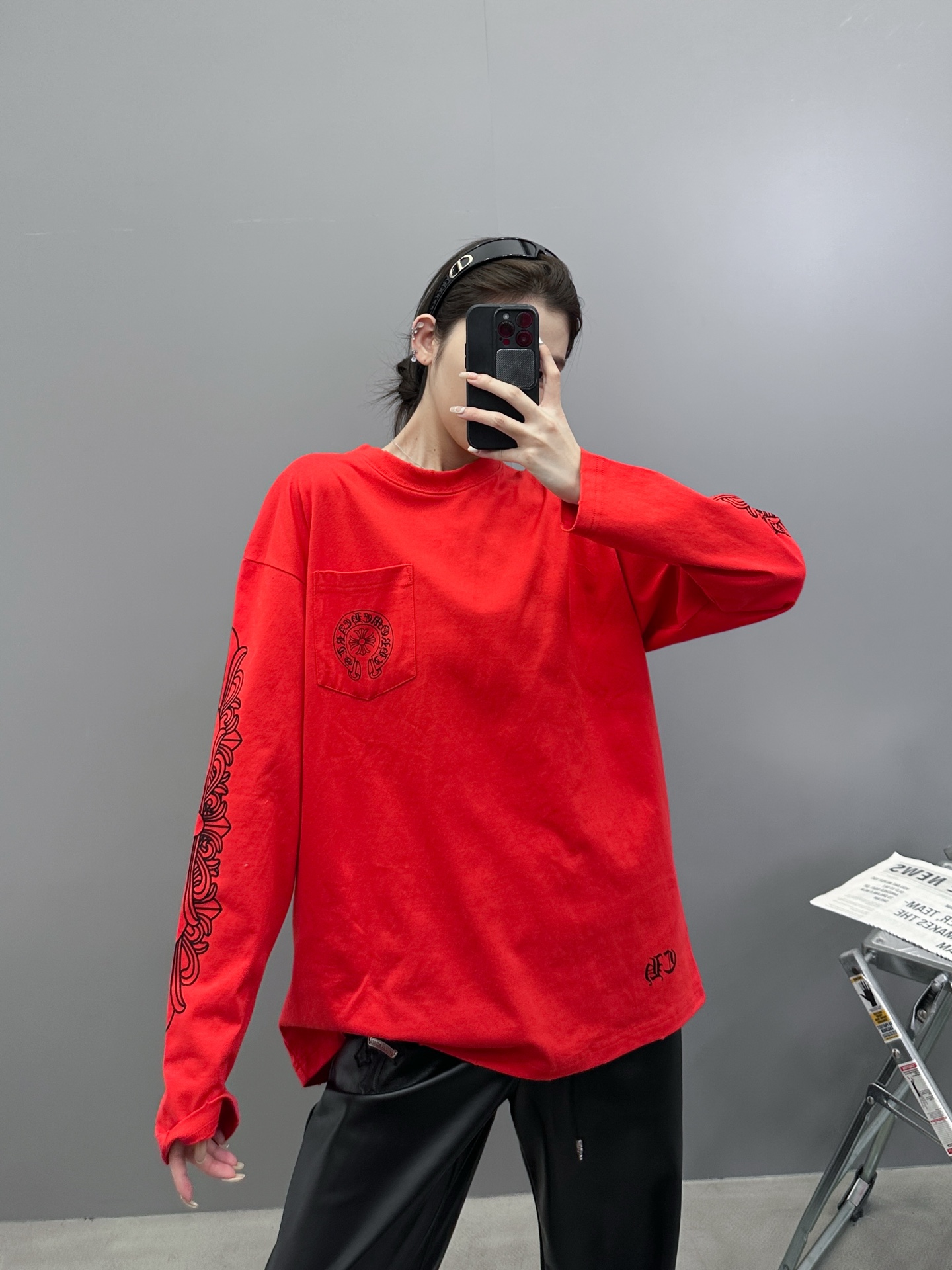 克罗心 ｜ 新款长袖t，成衣洗水吊磨工艺加6处印花，男女同款，尺码sml