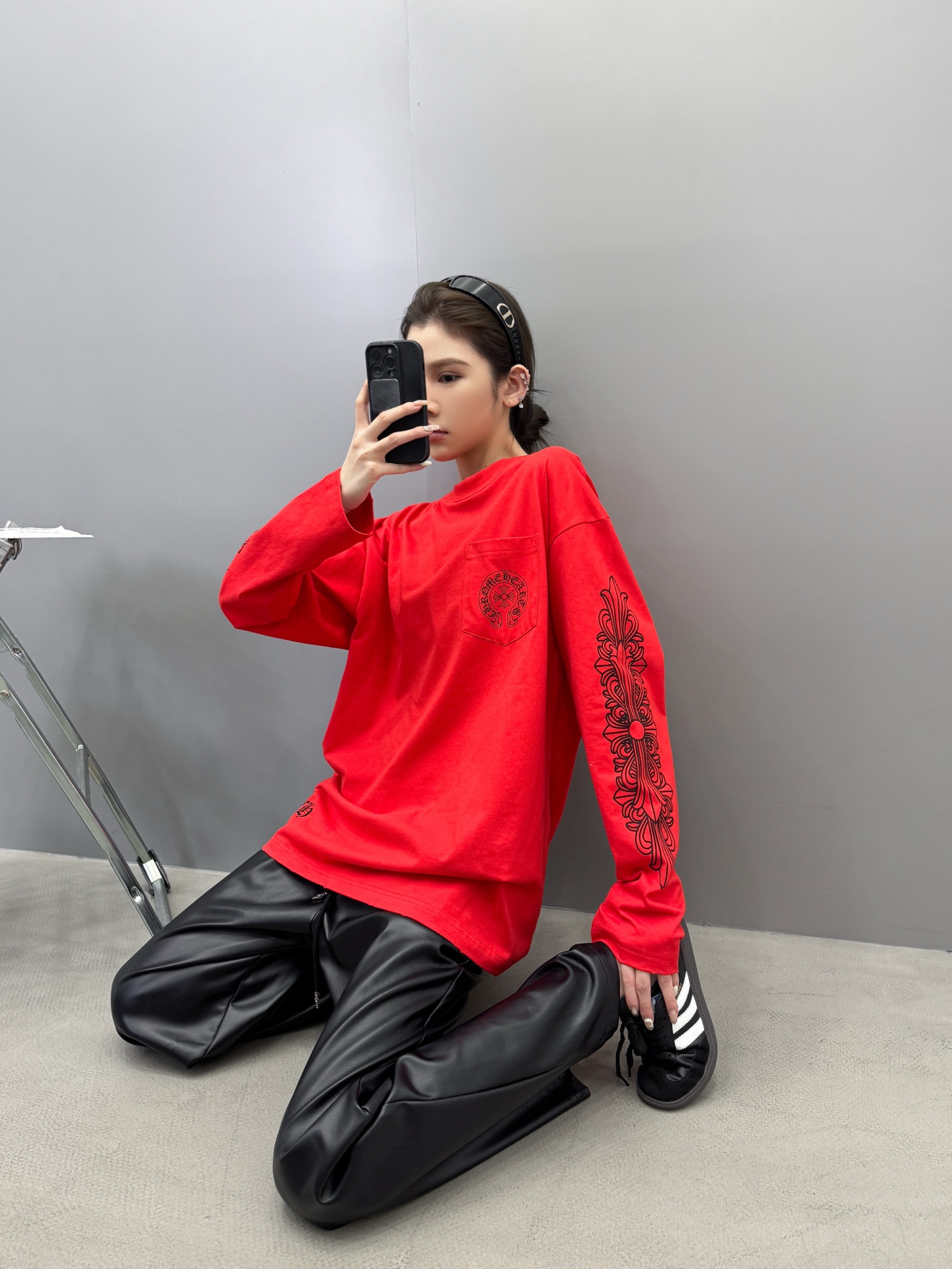 克罗心 ｜ 新款长袖t，成衣洗水吊磨工艺加6处印花，男女同款，尺码sml