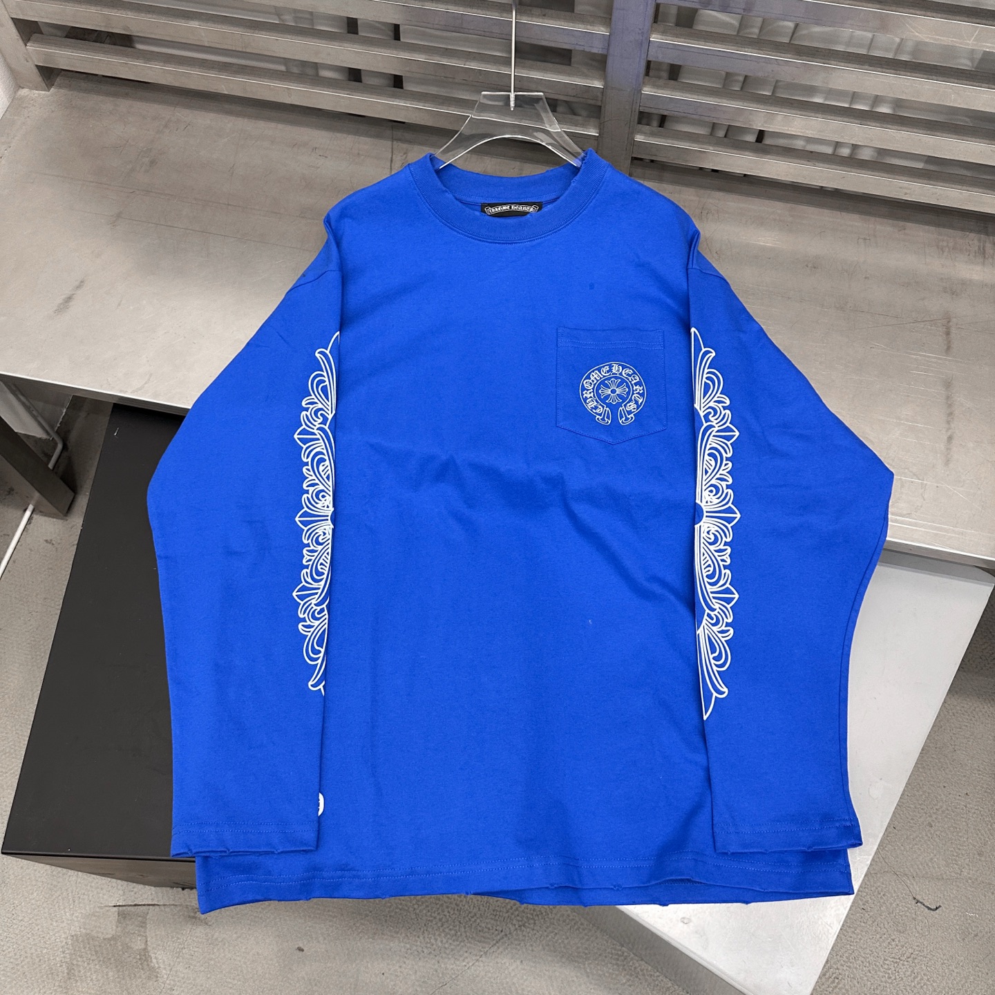 克罗心 ｜ 新款长袖t，成衣洗水吊磨工艺加6处印花，男女同款，尺码sml