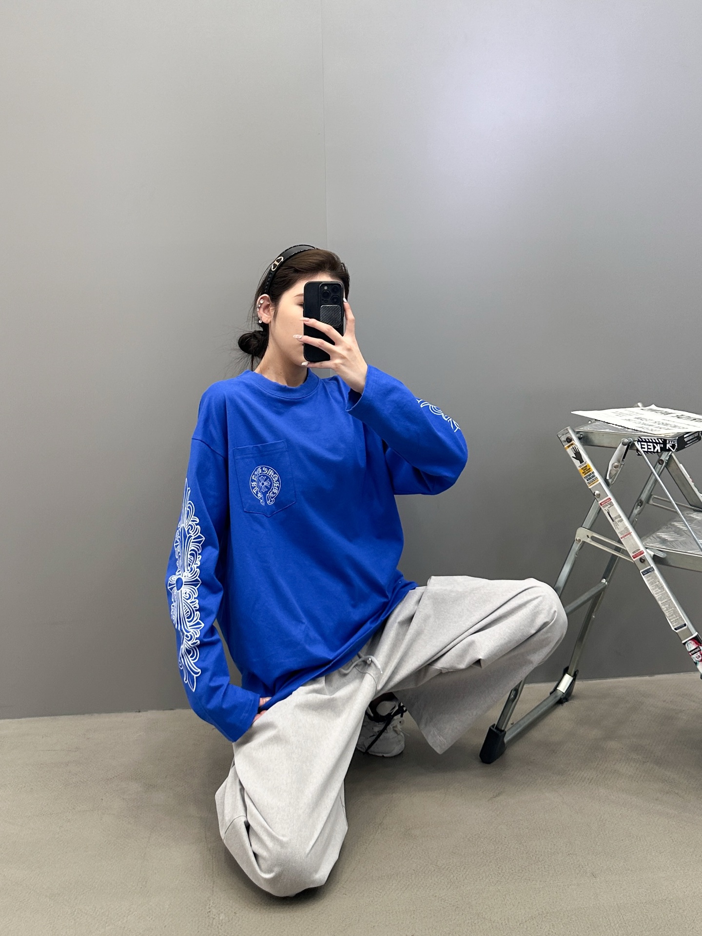 克罗心 ｜ 新款长袖t，成衣洗水吊磨工艺加6处印花，男女同款，尺码sml