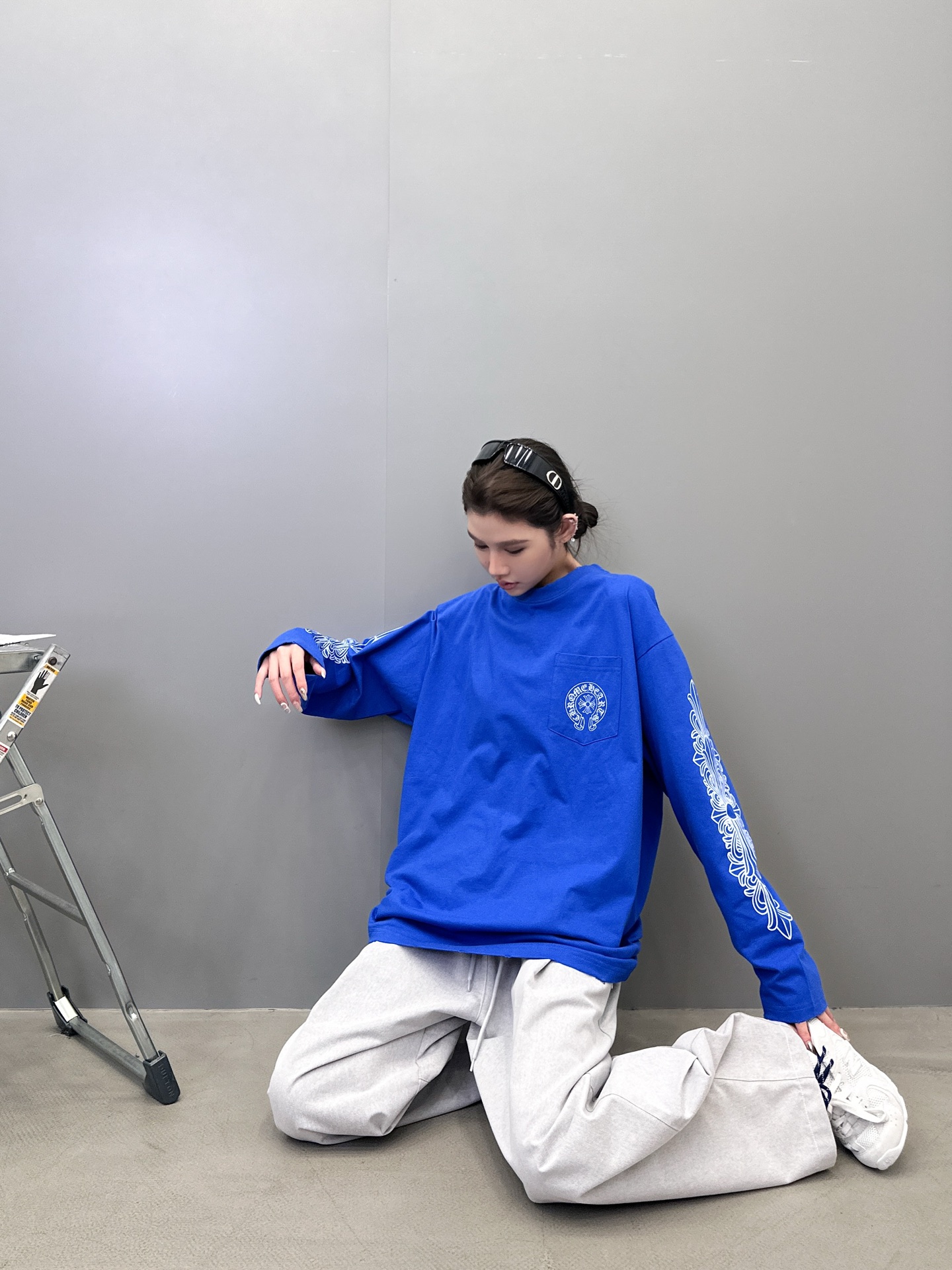 克罗心 ｜ 新款长袖t，成衣洗水吊磨工艺加6处印花，男女同款，尺码sml