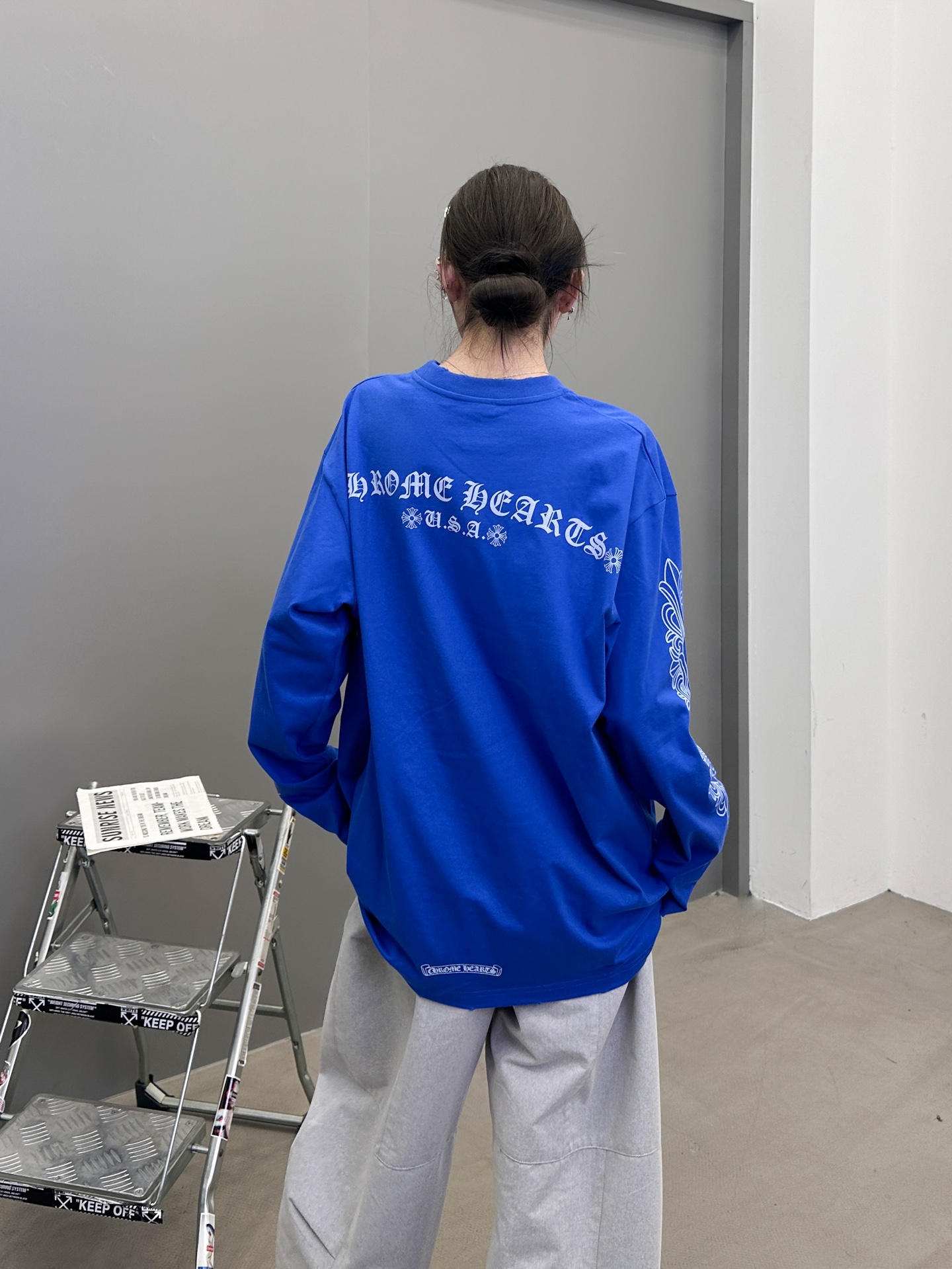 克罗心 ｜ 新款长袖t，成衣洗水吊磨工艺加6处印花，男女同款，尺码sml