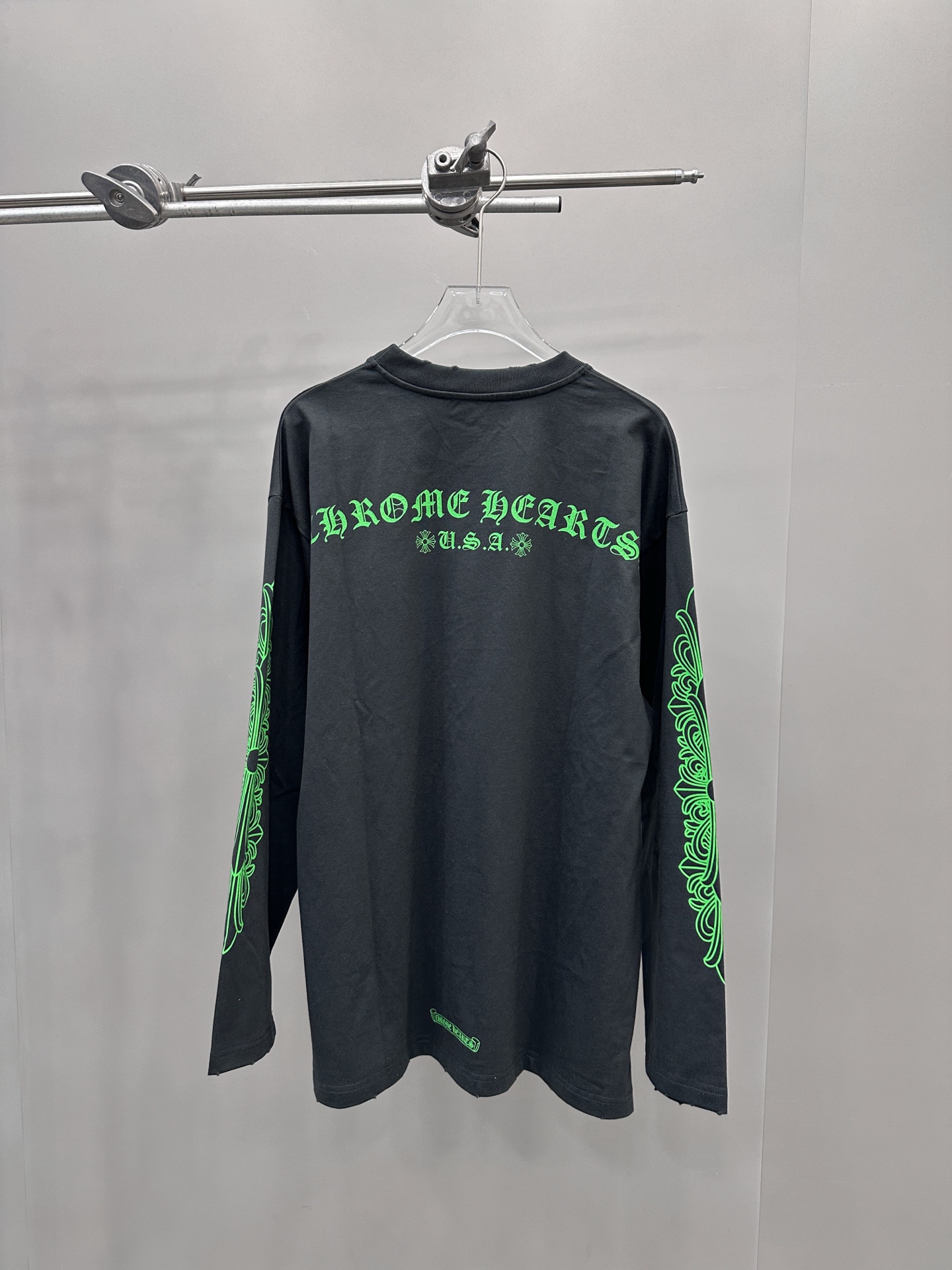 克罗心 ｜ 新款长袖t，成衣洗水吊磨工艺加6处印花，男女同款，尺码sml