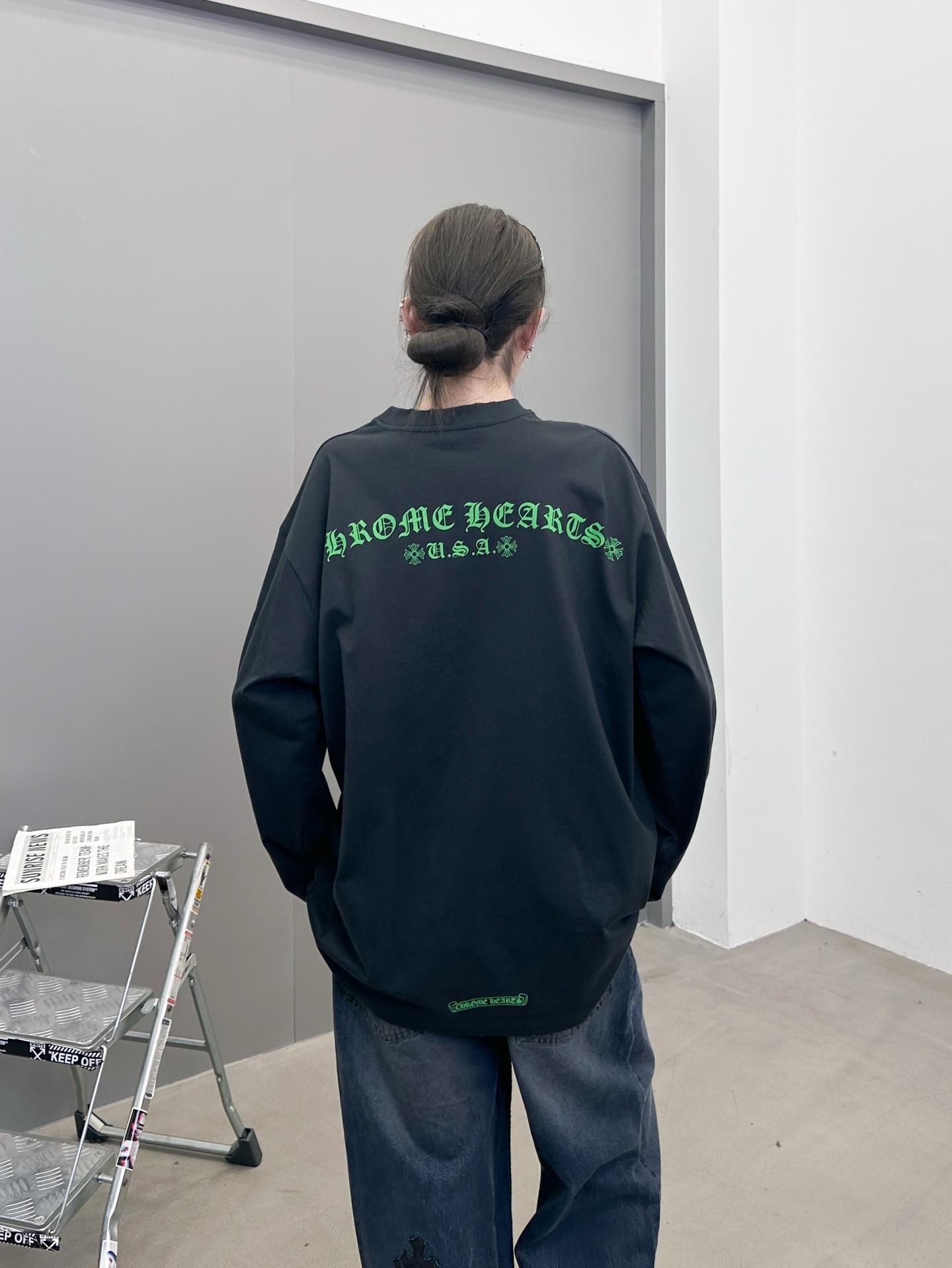 克罗心 ｜ 新款长袖t，成衣洗水吊磨工艺加6处印花，男女同款，尺码sml