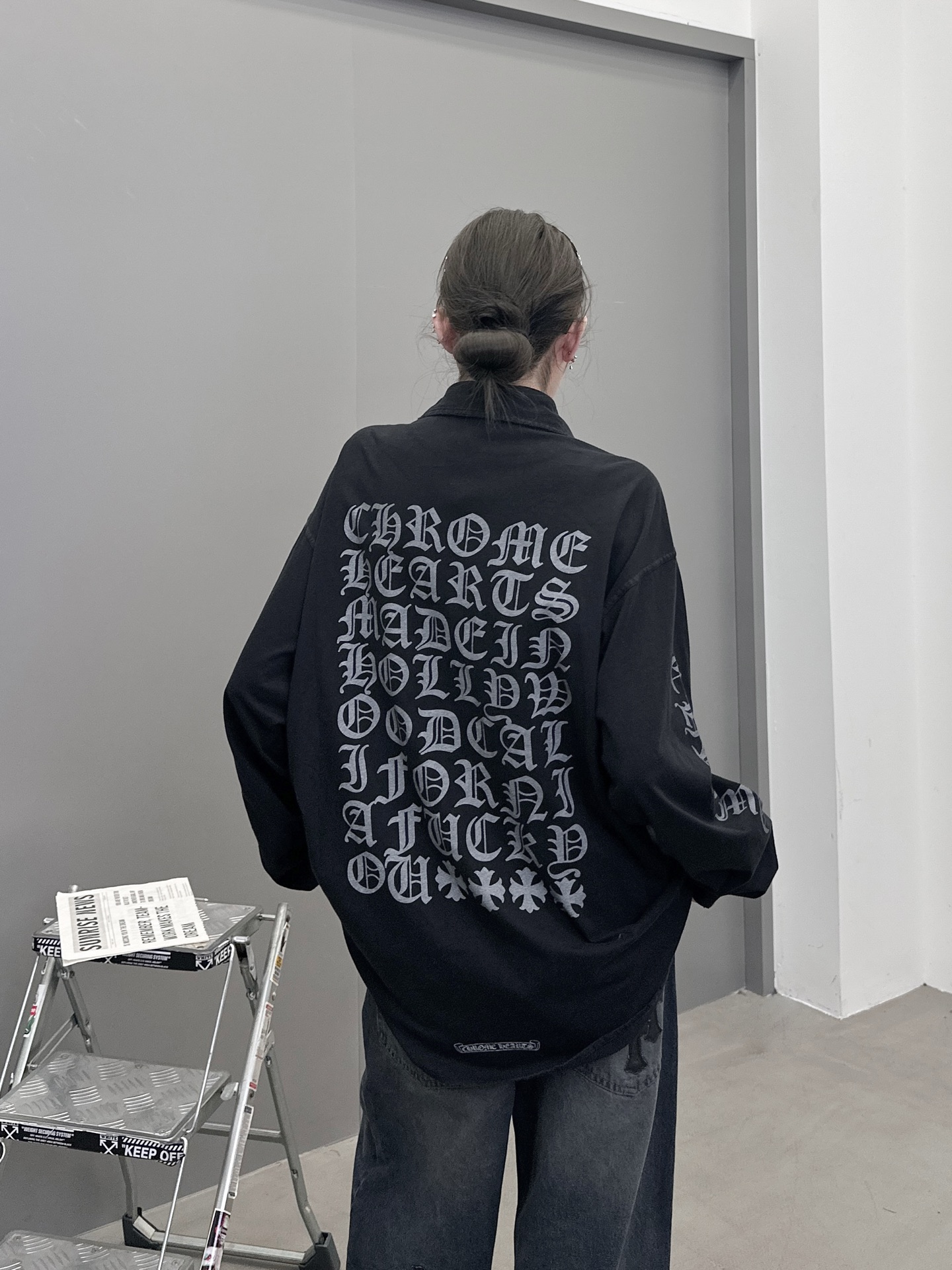 克罗心 ｜ 新款衬衣，成衣洗水喷色吊磨加5处印花工艺，男女同款，100%棉，尺码sml