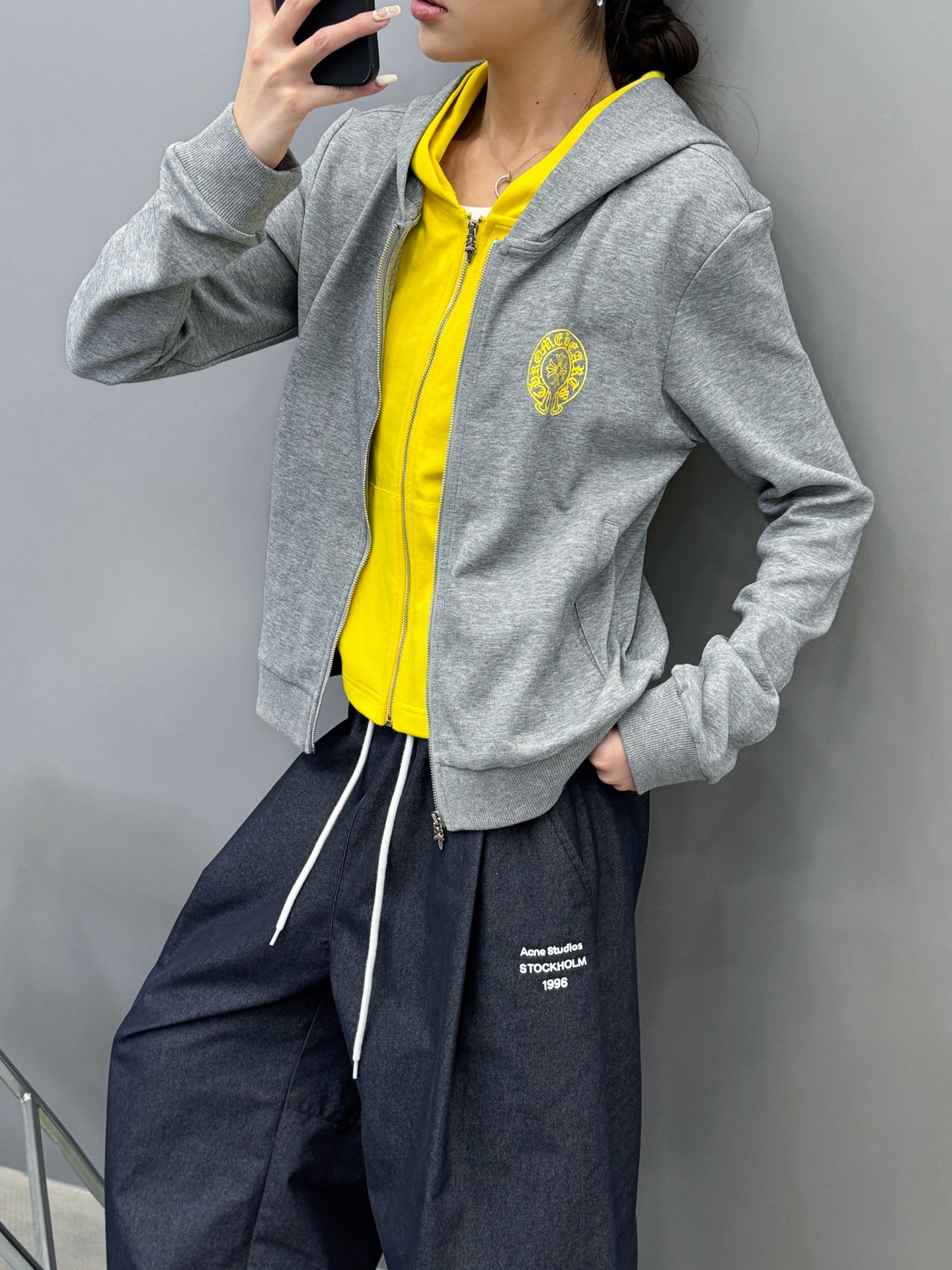 克罗心 ｜ 新款开衫卫衣，成衣洗水加前后印花工艺，假两件卫衣做工，休闲时尚，尺码sml