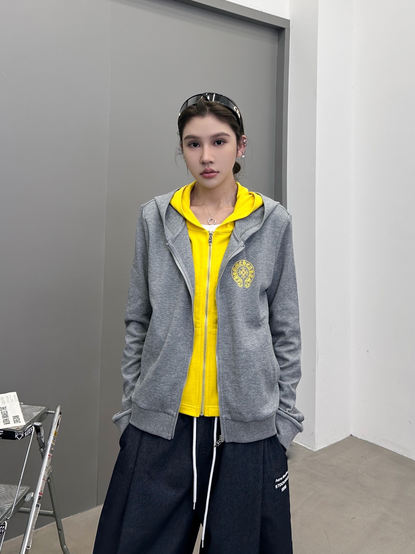 克罗心 ｜ 新款开衫卫衣，成衣洗水加前后印花工艺，假两件卫衣做工，休闲时尚，尺码sml