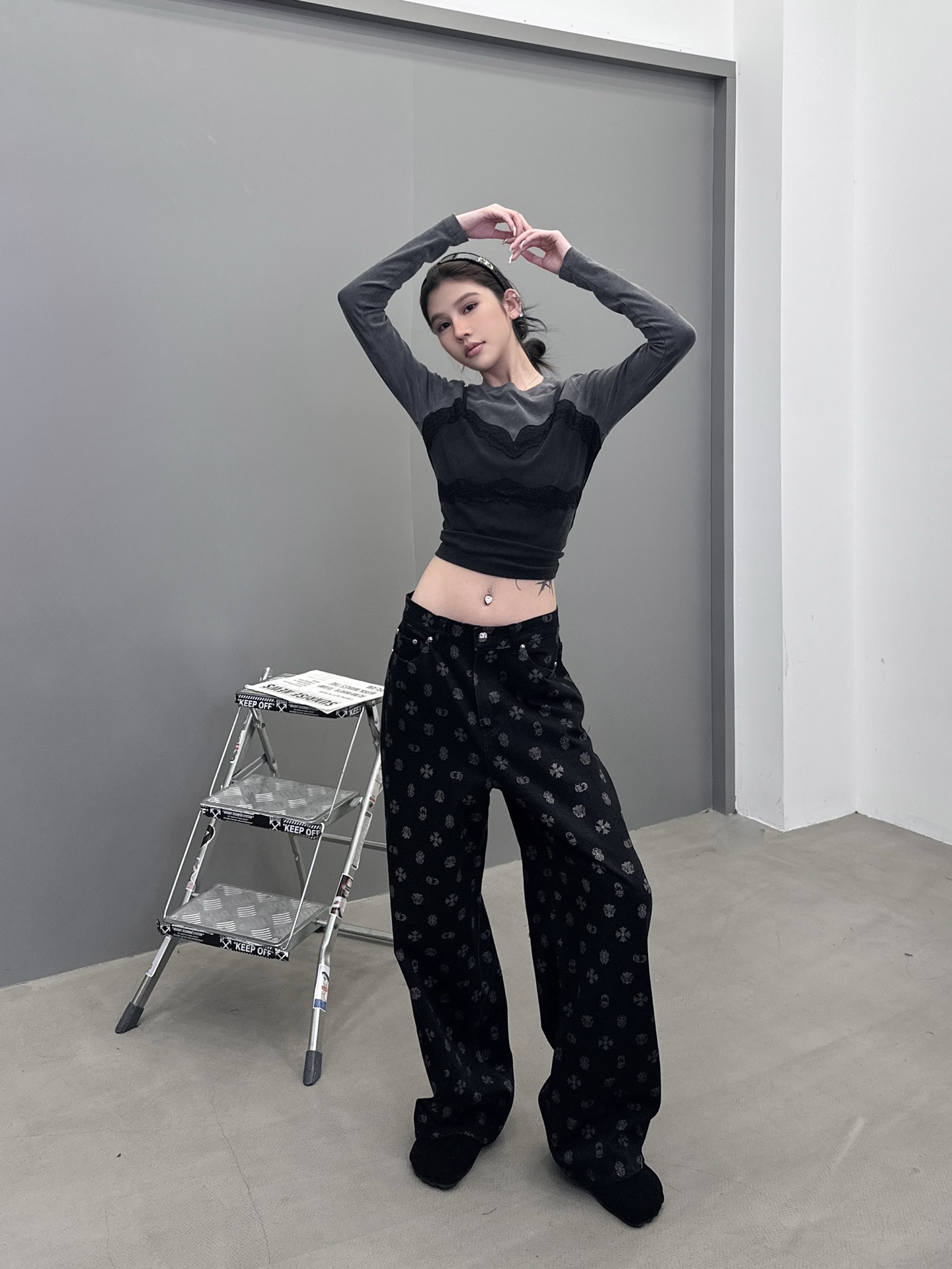 克罗心 ｜ 新款牛仔裤，成衣洗水坯布印花工艺，男女同款，尺码sml