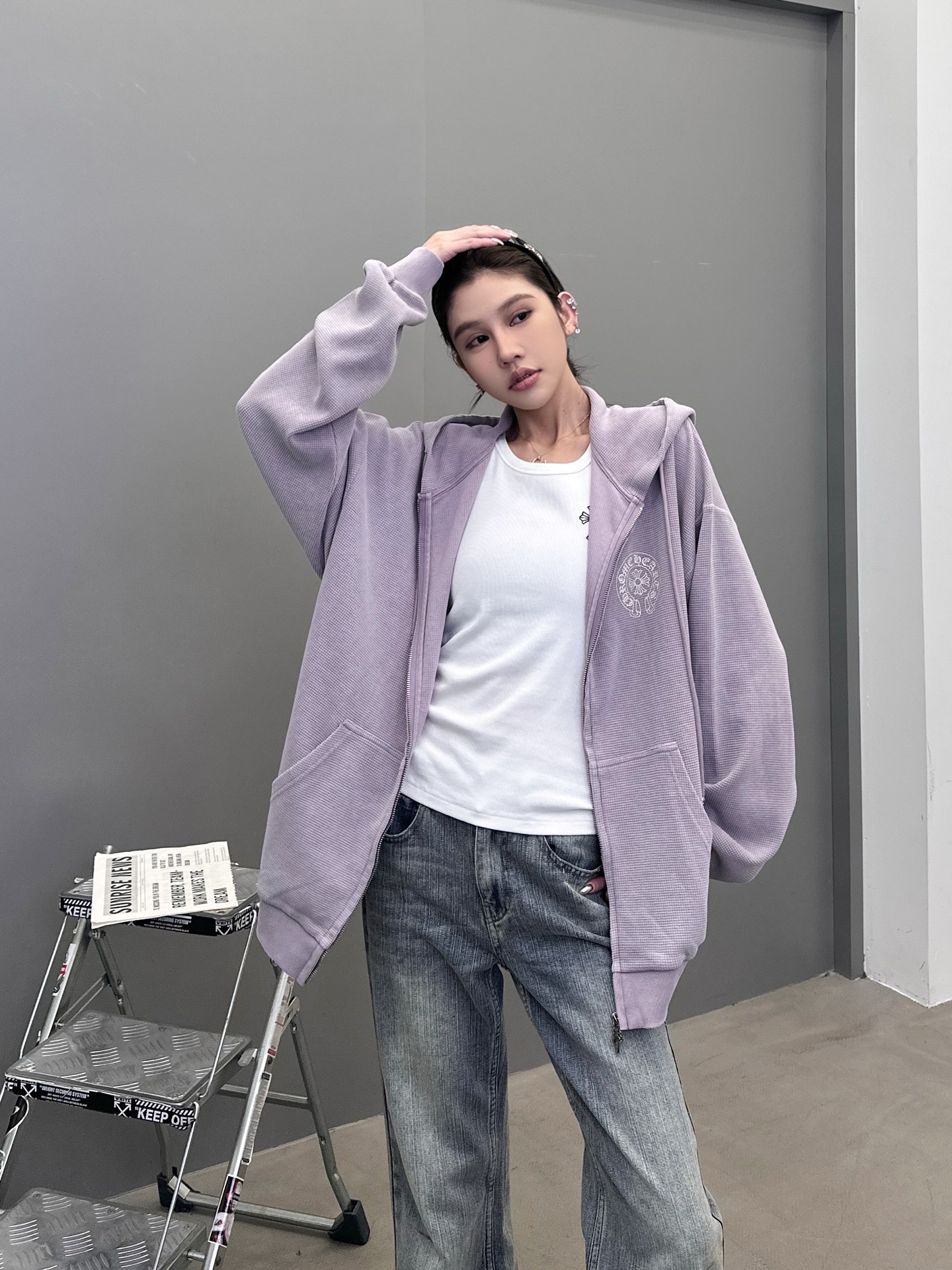 💰克罗心 ｜ 新款卫衣开衫，成衣洗水印花吊磨工艺，男女同款，尺码sml