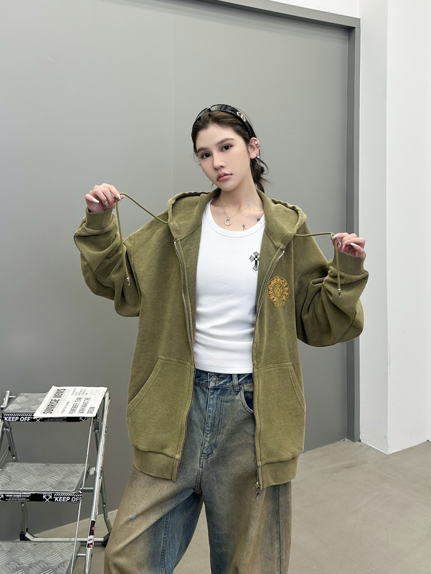 💰克罗心 ｜ 新款卫衣开衫，成衣洗水印花吊磨工艺，男女同款，尺码sml