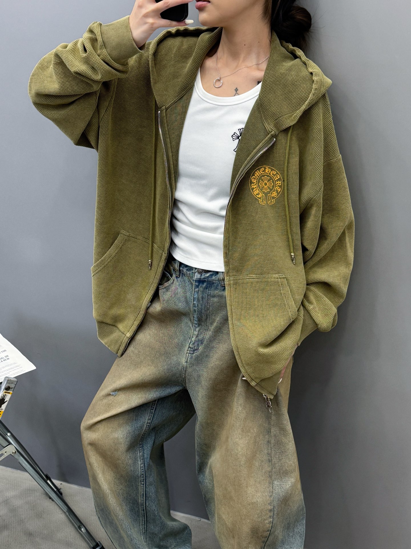 💰克罗心 ｜ 新款卫衣开衫，成衣洗水印花吊磨工艺，男女同款，尺码sml