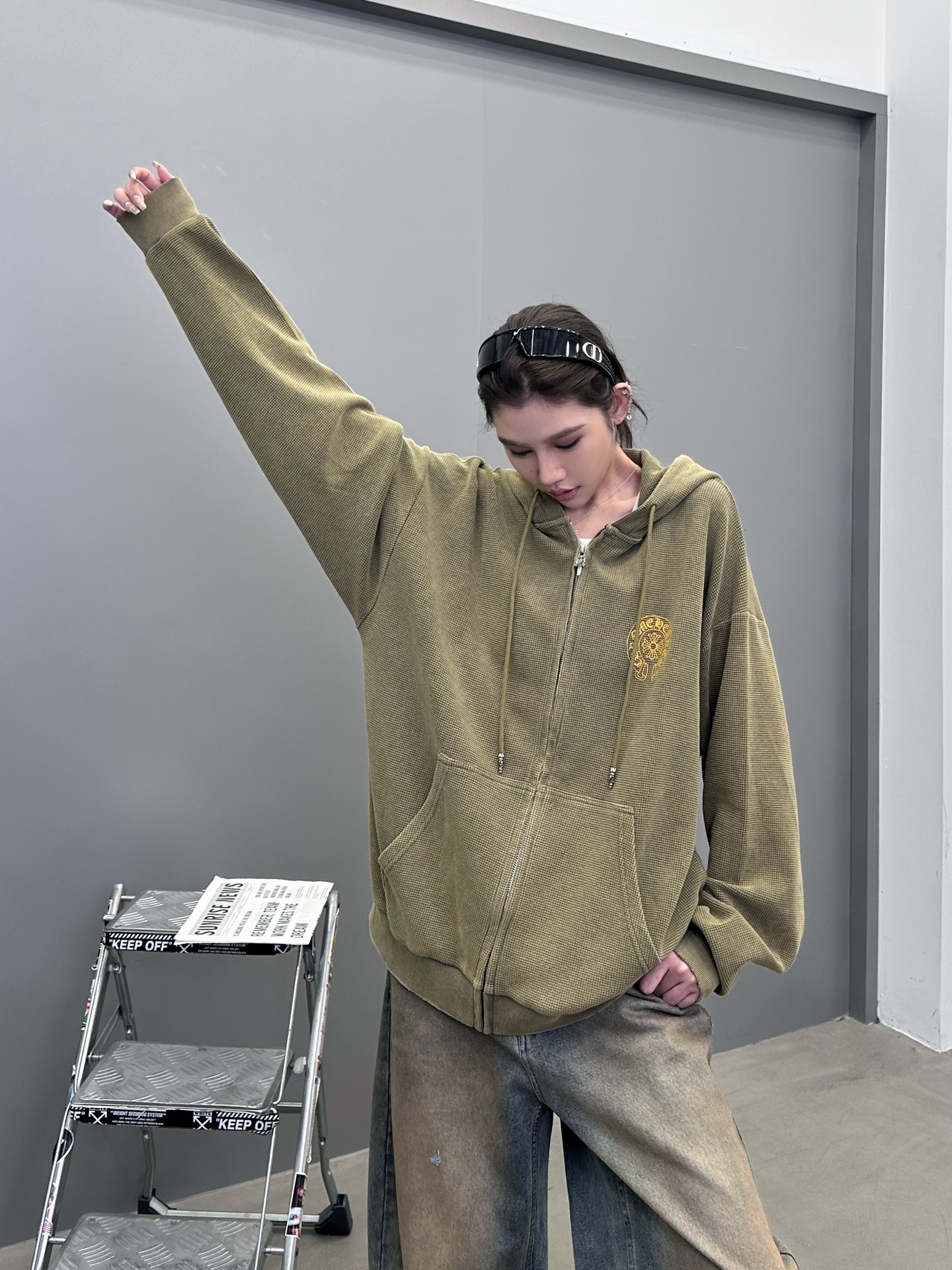 💰克罗心 ｜ 新款卫衣开衫，成衣洗水印花吊磨工艺，男女同款，尺码sml