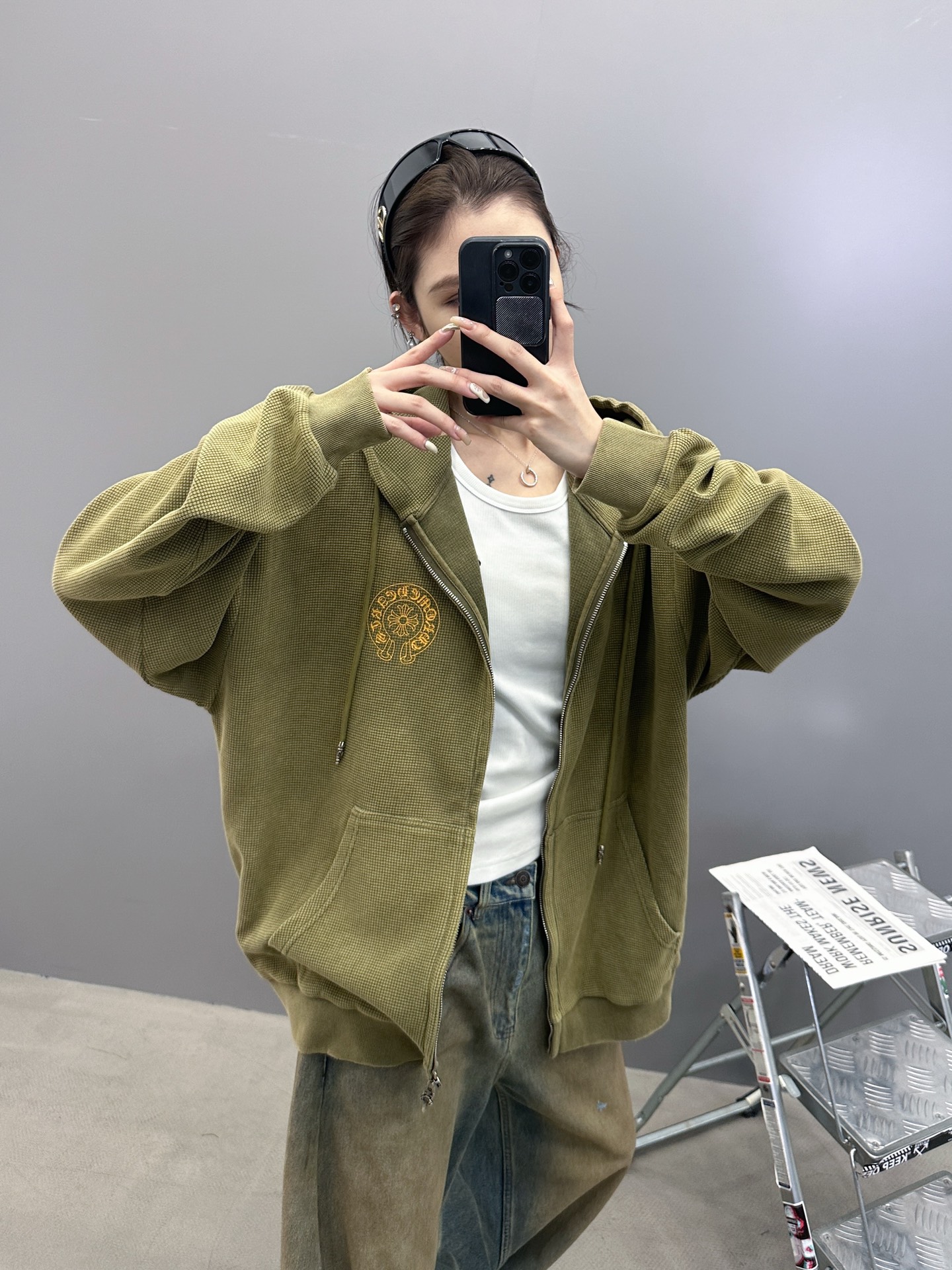 💰克罗心 ｜ 新款卫衣开衫，成衣洗水印花吊磨工艺，男女同款，尺码sml