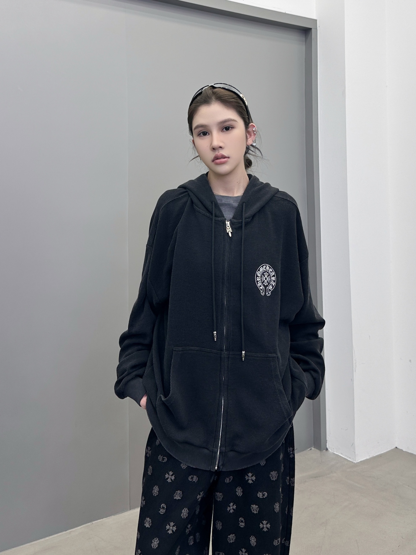 💰克罗心 ｜ 新款卫衣开衫，成衣洗水印花吊磨工艺，男女同款，尺码sml