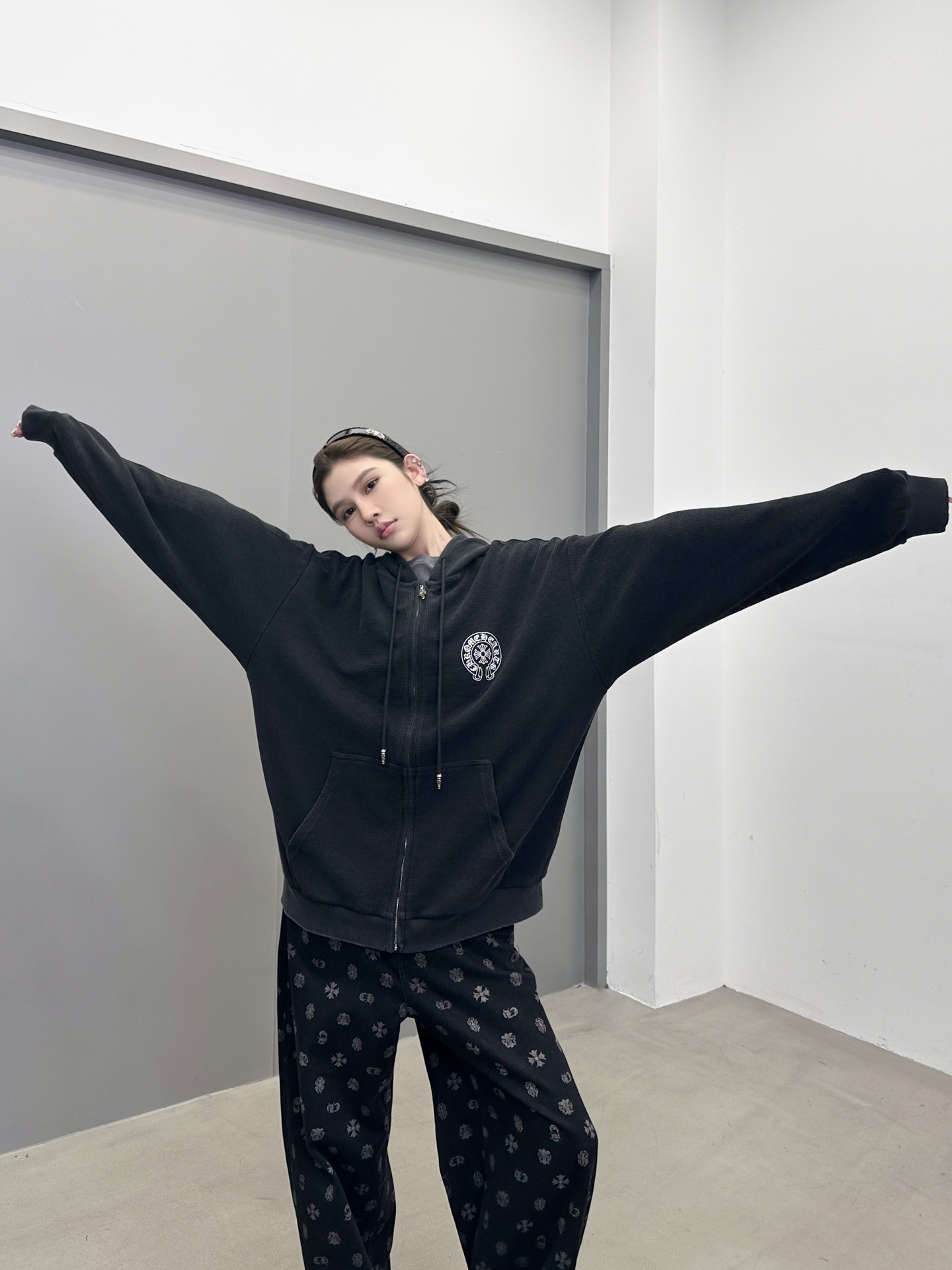 💰克罗心 ｜ 新款卫衣开衫，成衣洗水印花吊磨工艺，男女同款，尺码sml