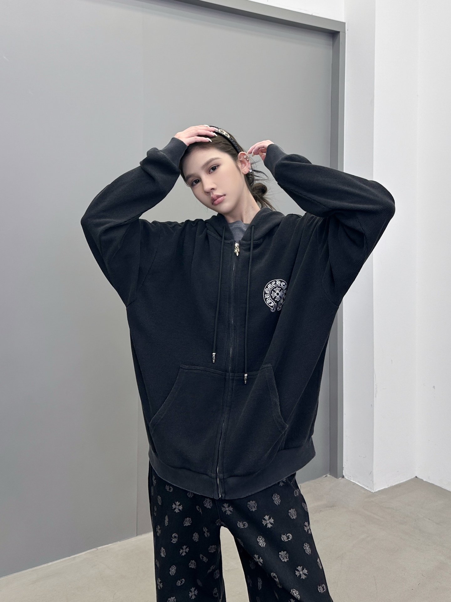 💰克罗心 ｜ 新款卫衣开衫，成衣洗水印花吊磨工艺，男女同款，尺码sml