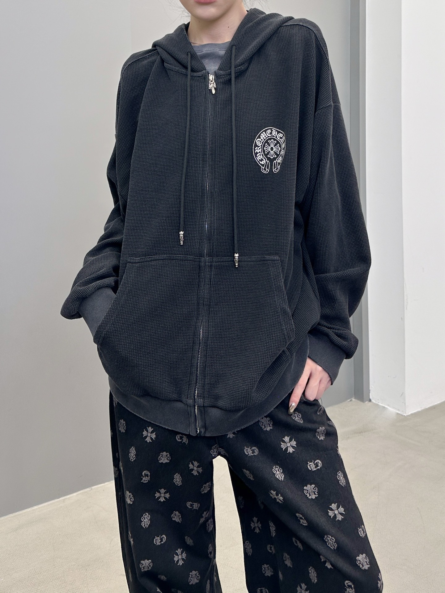 💰克罗心 ｜ 新款卫衣开衫，成衣洗水印花吊磨工艺，男女同款，尺码sml