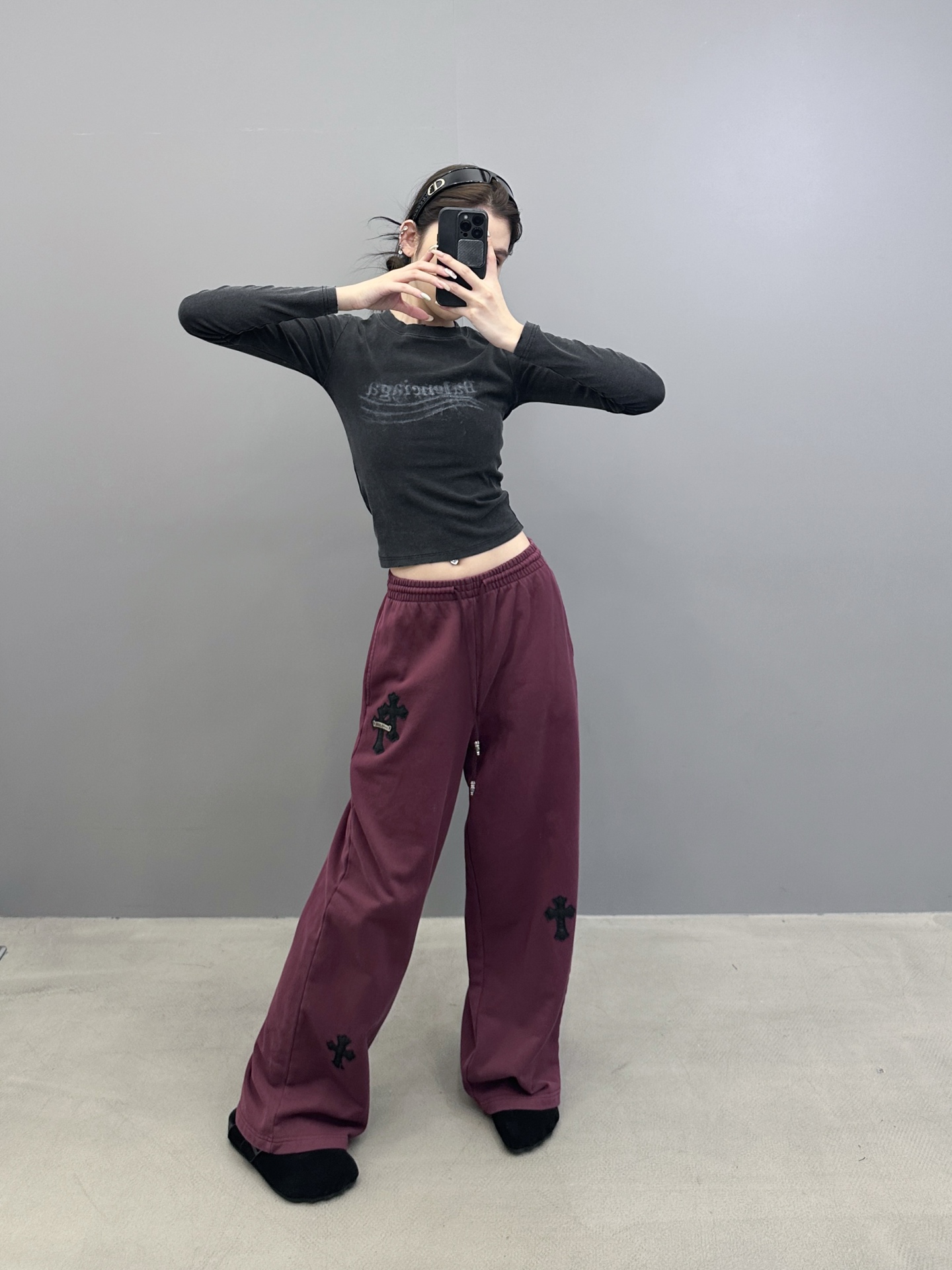 🆕克罗心 ｜ 新款休闲卫裤，成衣洗水炒色加手工车十字标工艺，男女同款，尺码sml