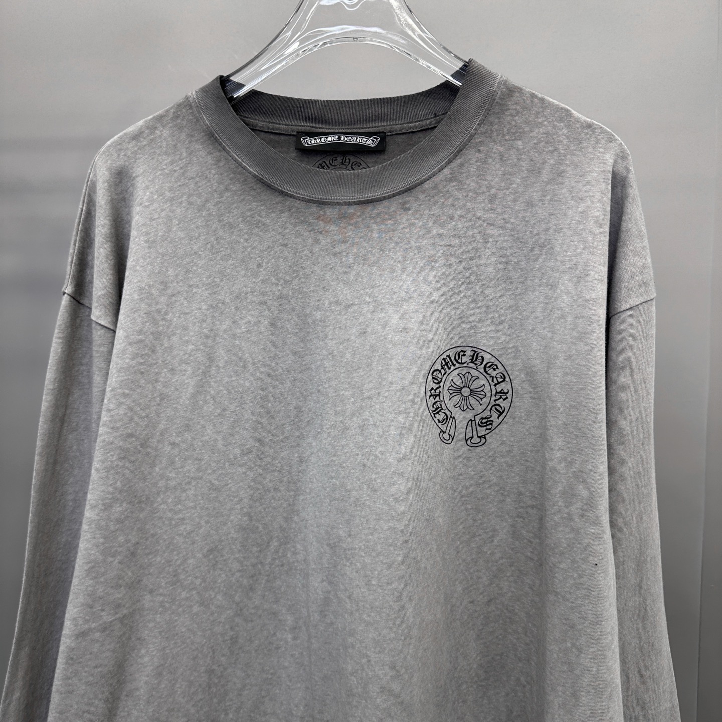 🆕克罗心 ｜ 新款长袖t，成衣洗水炒色加4处印花工艺，男女同款，尺码sml