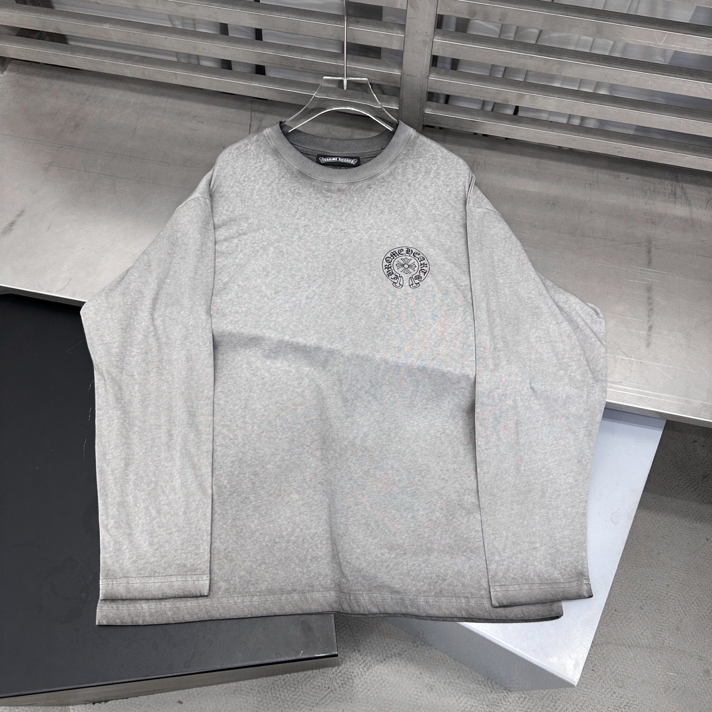 🆕克罗心 ｜ 新款长袖t，成衣洗水炒色加4处印花工艺，男女同款，尺码sml