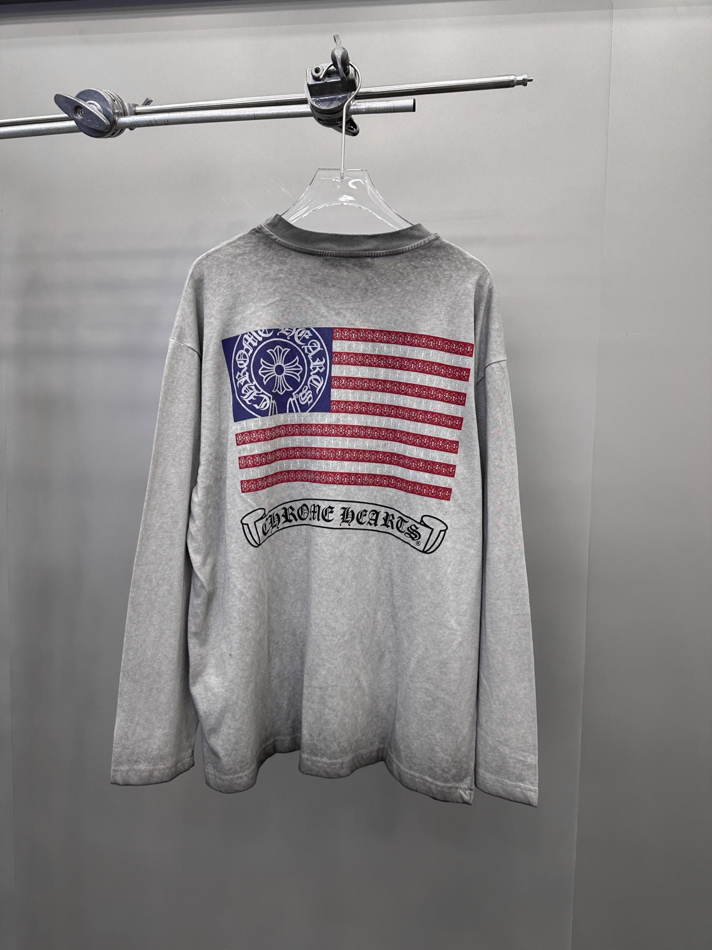 🆕克罗心 ｜ 新款长袖t，成衣洗水炒色加4处印花工艺，男女同款，尺码sml