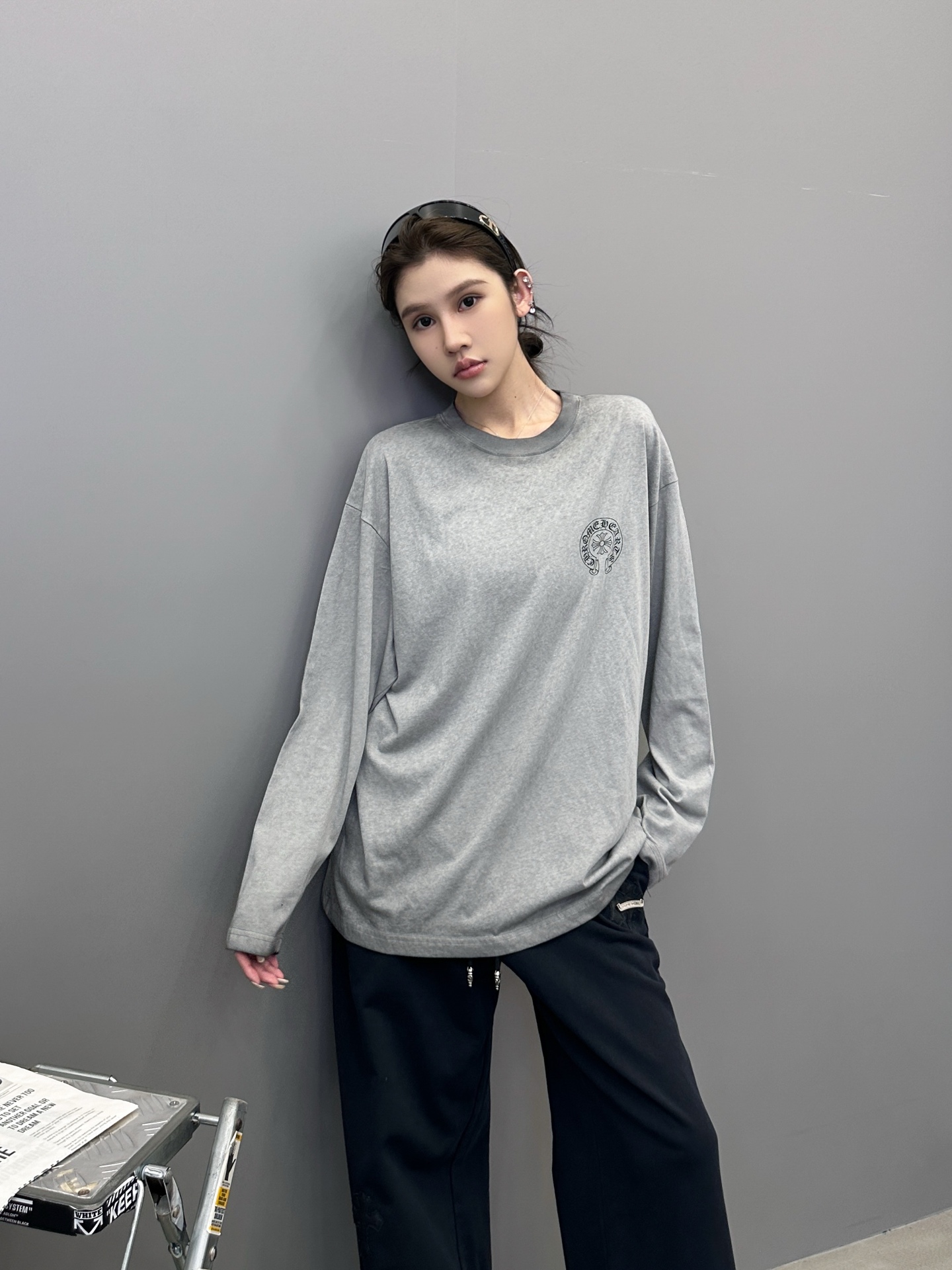 🆕克罗心 ｜ 新款长袖t，成衣洗水炒色加4处印花工艺，男女同款，尺码sml