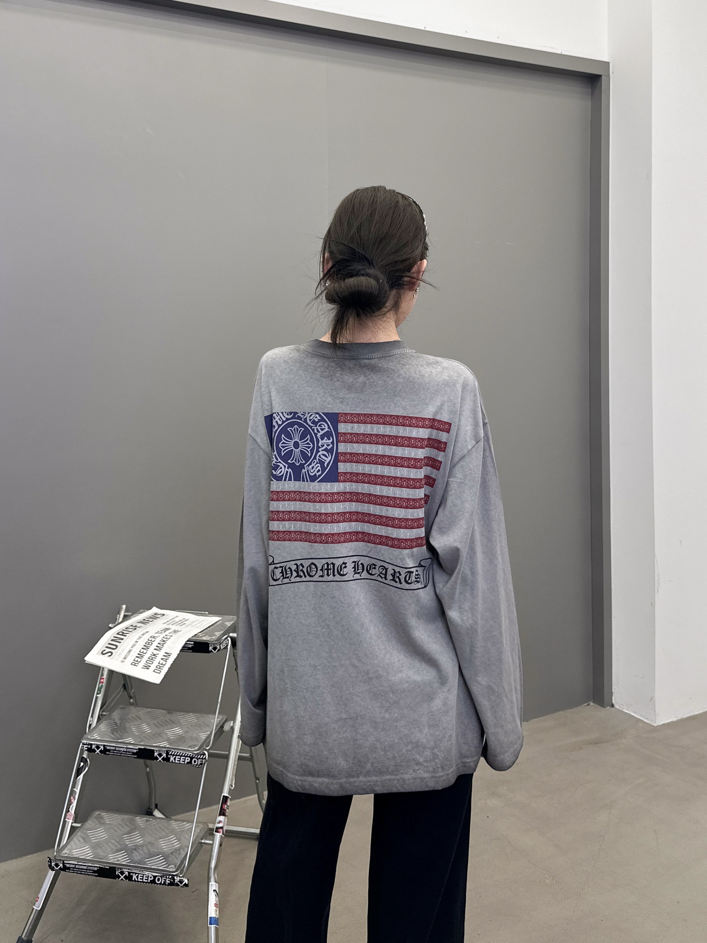 🆕克罗心 ｜ 新款长袖t，成衣洗水炒色加4处印花工艺，男女同款，尺码sml