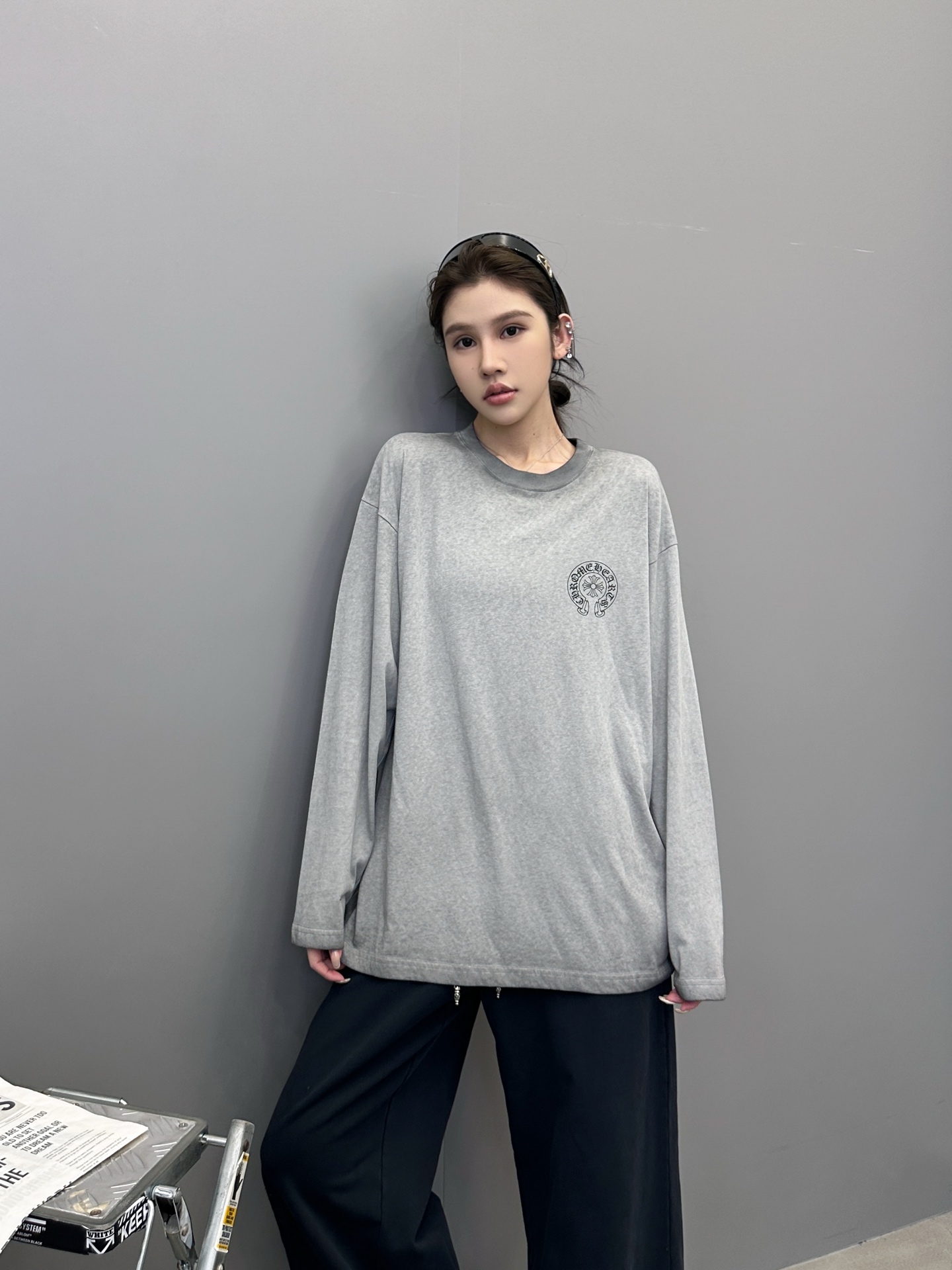 🆕克罗心 ｜ 新款长袖t，成衣洗水炒色加4处印花工艺，男女同款，尺码sml