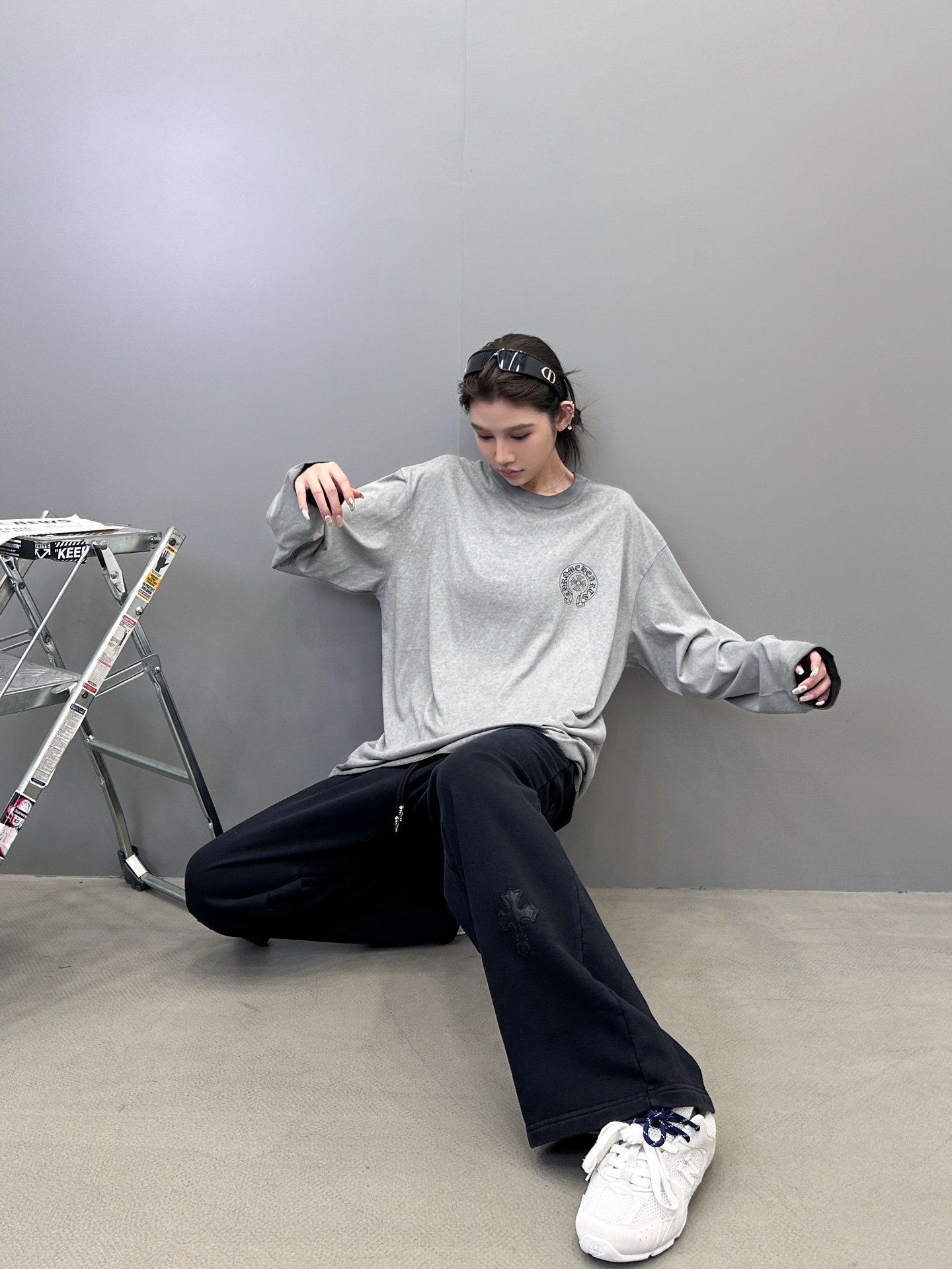 🆕克罗心 ｜ 新款长袖t，成衣洗水炒色加4处印花工艺，男女同款，尺码sml