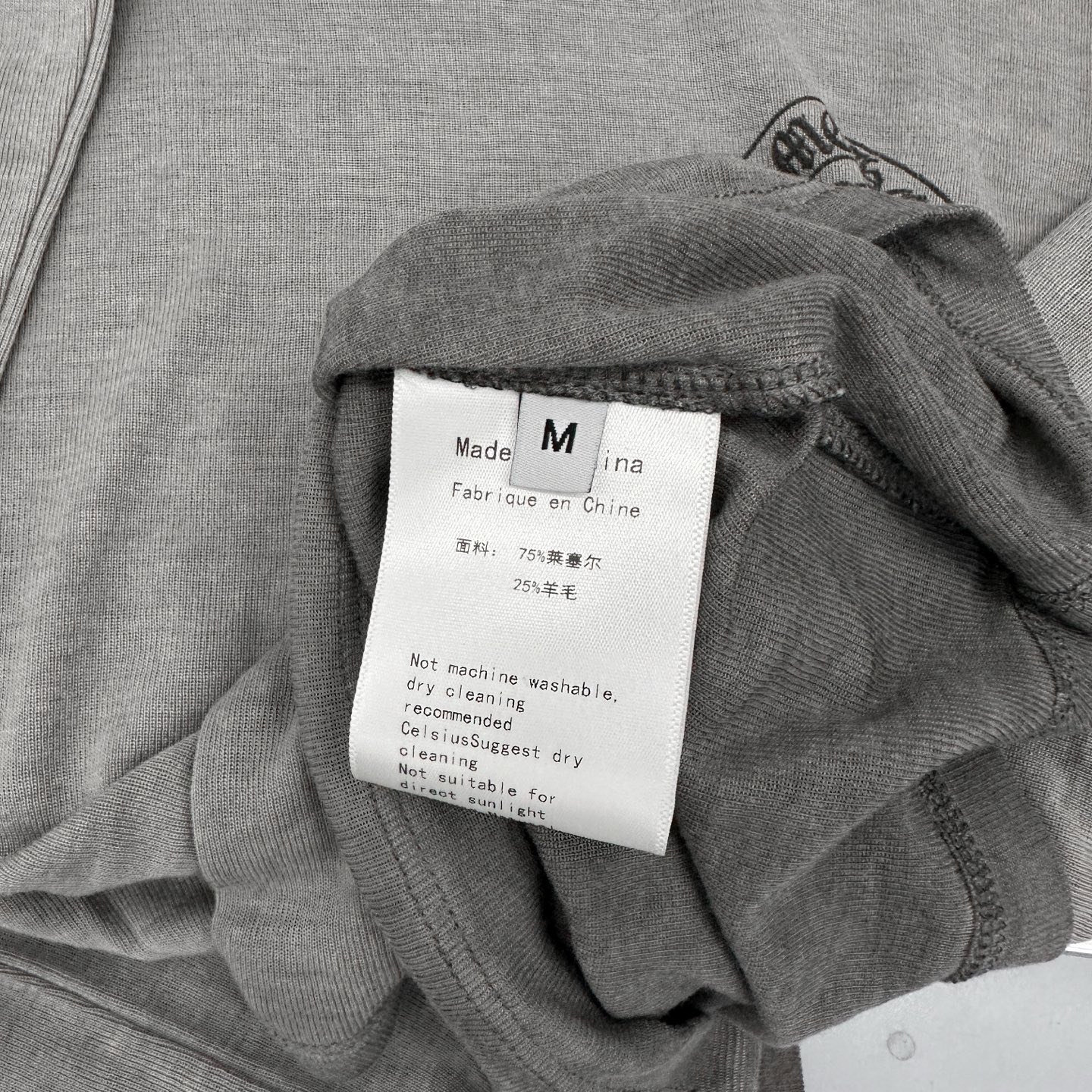 🆕克罗心 ｜ 新款长袖打底，成衣洗水炒色喷色印花工艺，进口莱赛尔羊毛面料，尺码sml