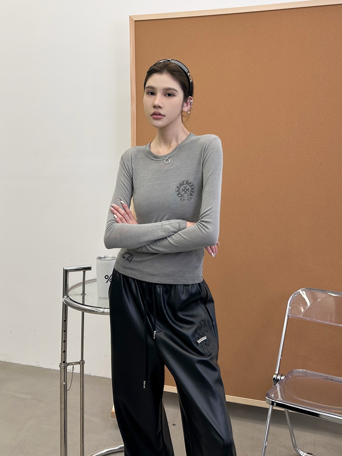 🆕克罗心 ｜ 新款长袖打底，成衣洗水炒色喷色印花工艺，进口莱赛尔羊毛面料，尺码sml