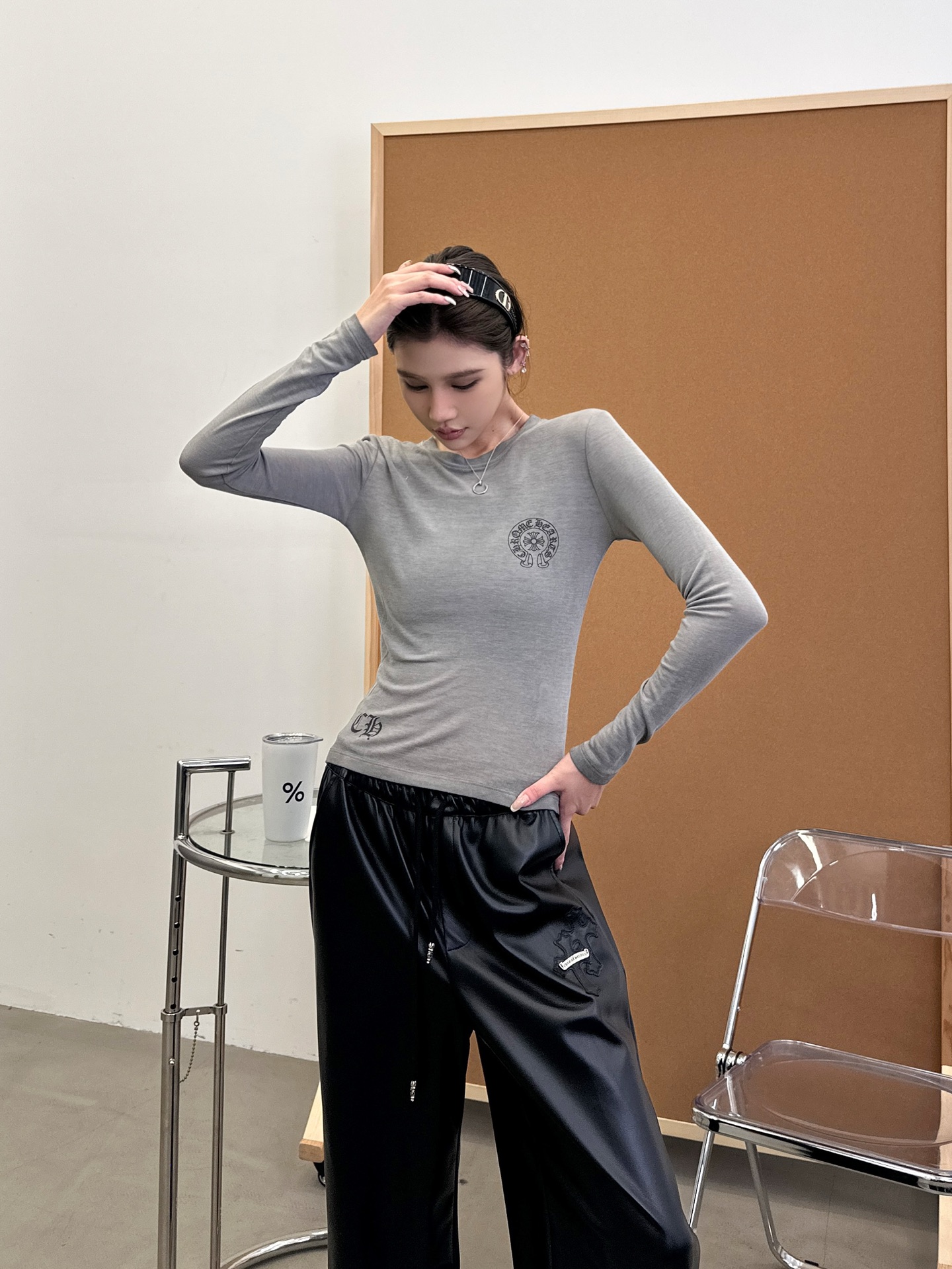 🆕克罗心 ｜ 新款长袖打底，成衣洗水炒色喷色印花工艺，进口莱赛尔羊毛面料，尺码sml