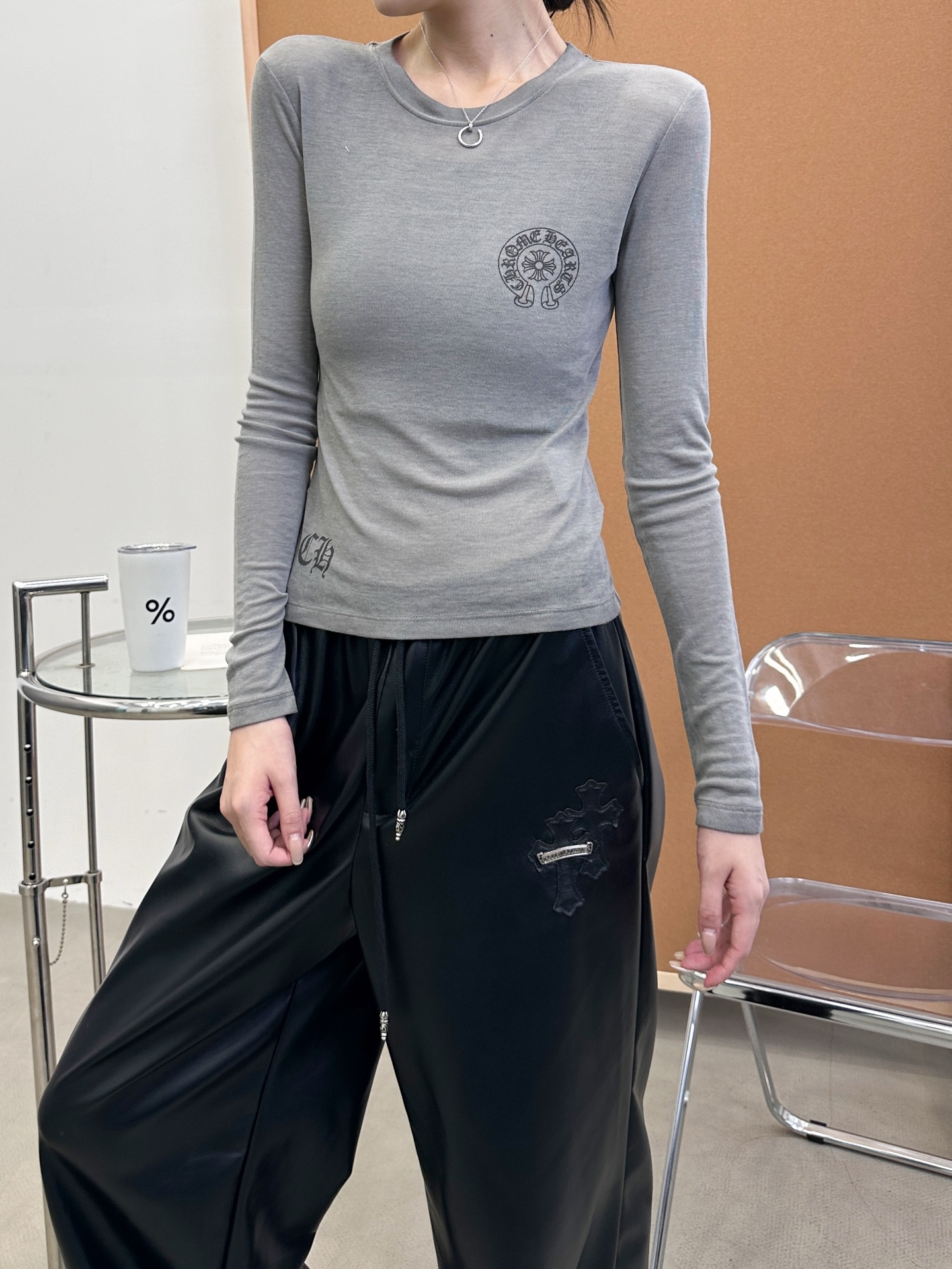 🆕克罗心 ｜ 新款长袖打底，成衣洗水炒色喷色印花工艺，进口莱赛尔羊毛面料，尺码sml