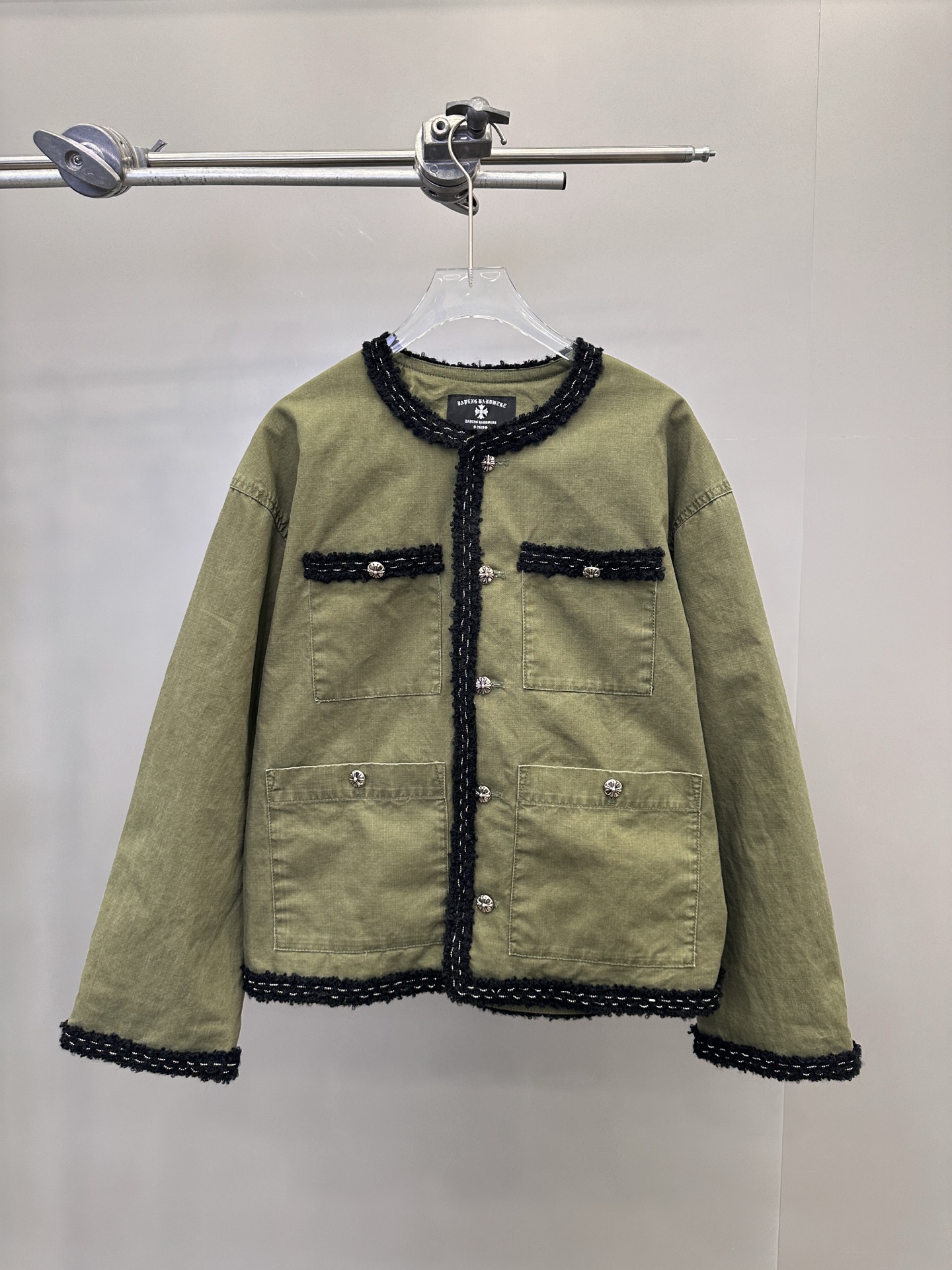 🆕克罗心 ｜ 新款休闲外套，成衣洗水工艺加手工编织包边，定制提花里布加100%全棉卡其布面料，休闲时尚，