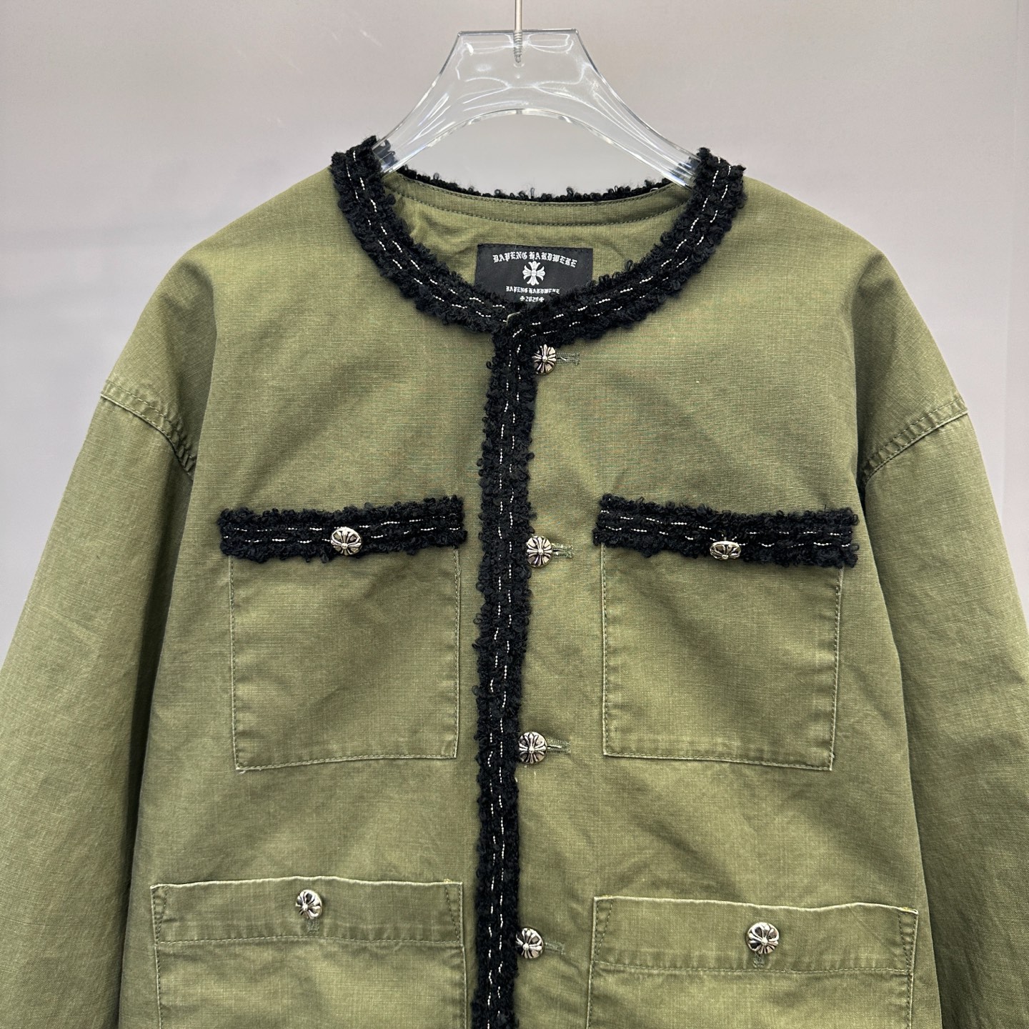 🆕克罗心 ｜ 新款休闲外套，成衣洗水工艺加手工编织包边，定制提花里布加100%全棉卡其布面料，休闲时尚，