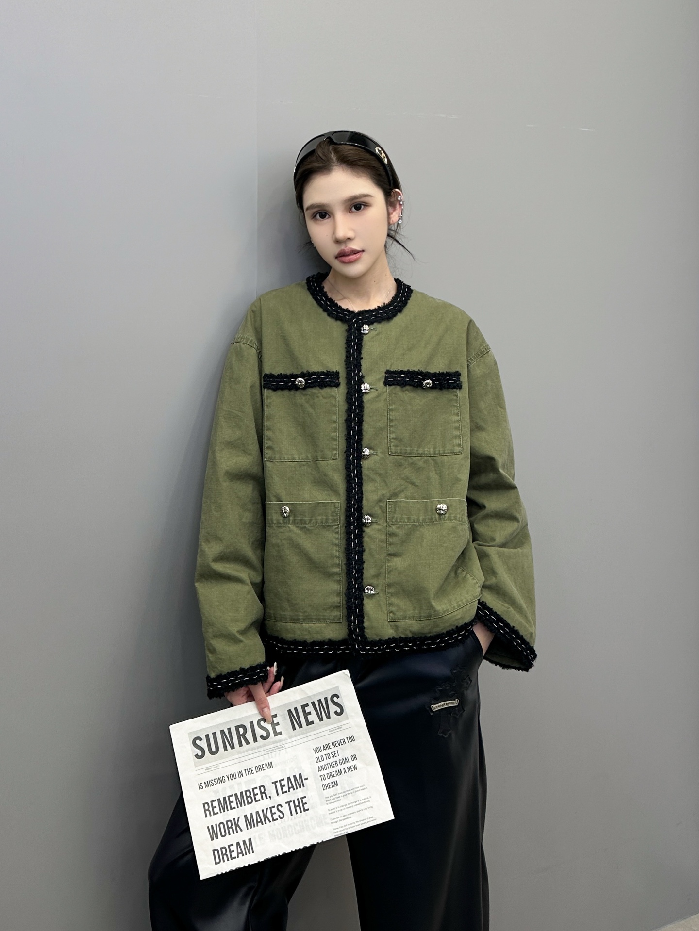 🆕克罗心 ｜ 新款休闲外套，成衣洗水工艺加手工编织包边，定制提花里布加100%全棉卡其布面料，休闲时尚，