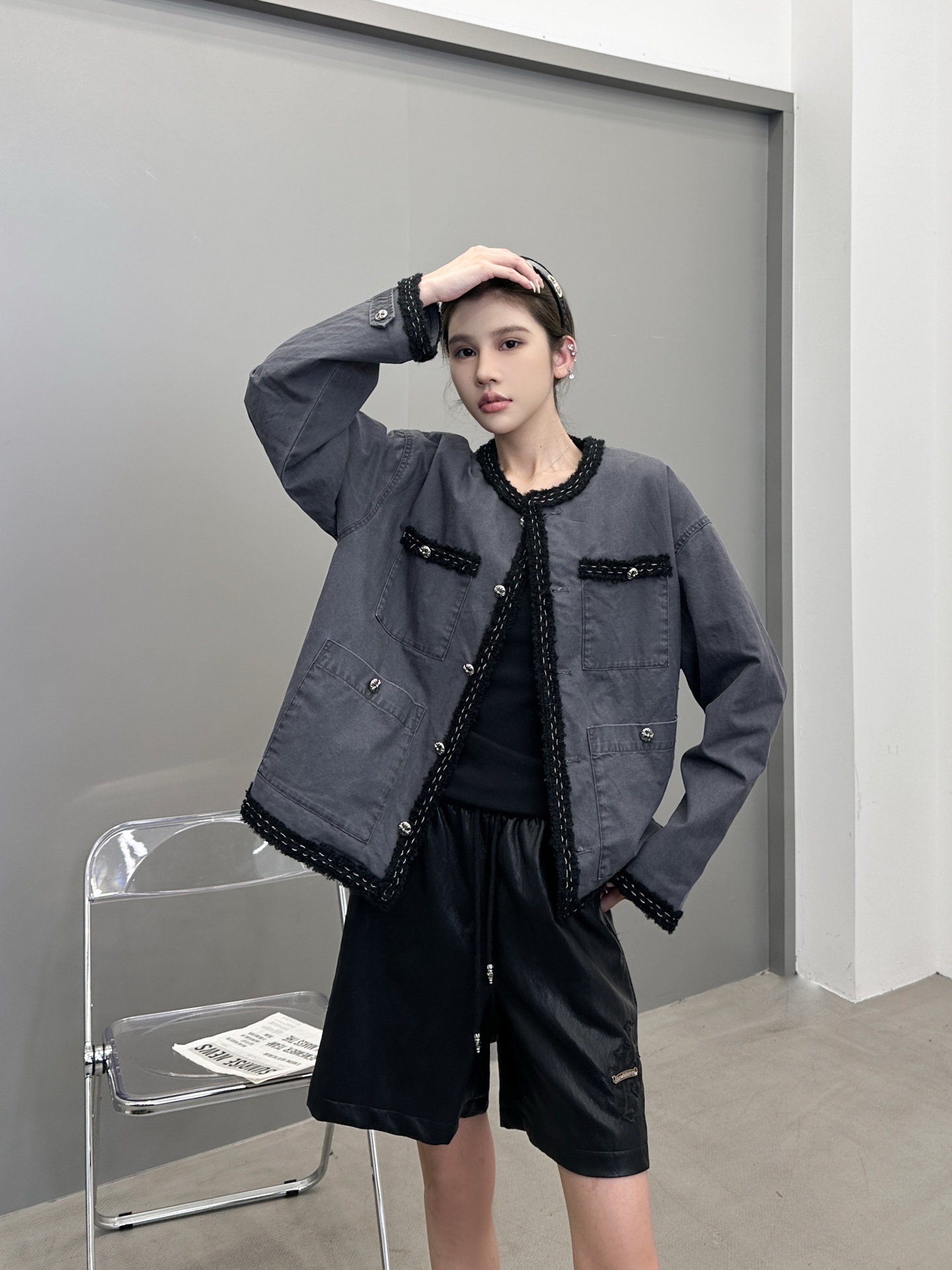 🆕克罗心 ｜ 新款休闲外套，成衣洗水工艺加手工编织包边，定制提花里布加100%全棉卡其布面料，休闲时尚，