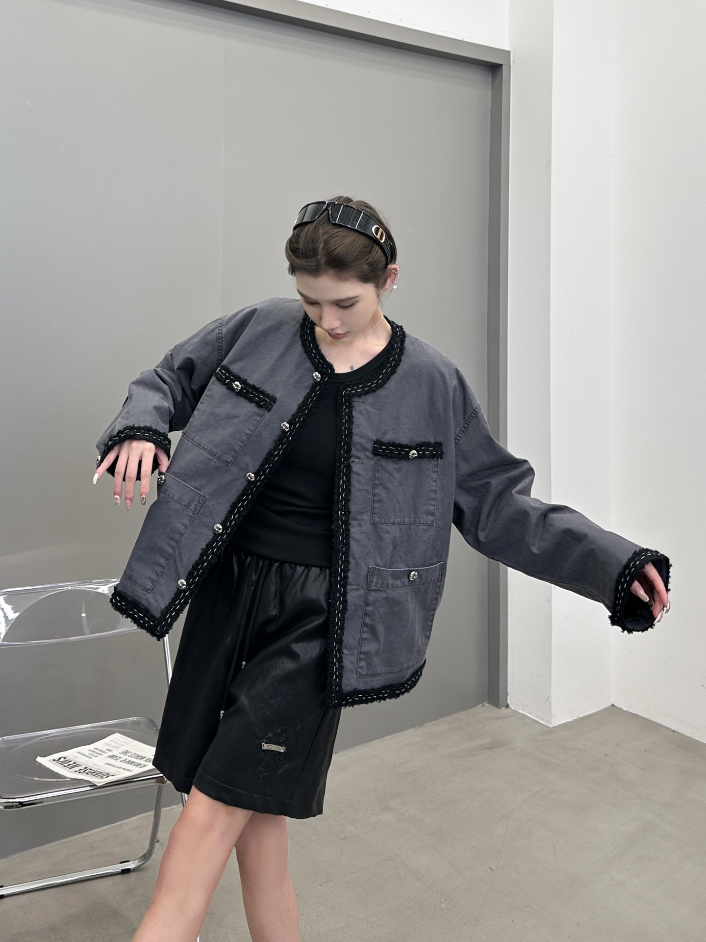 🆕克罗心 ｜ 新款休闲外套，成衣洗水工艺加手工编织包边，定制提花里布加100%全棉卡其布面料，休闲时尚，