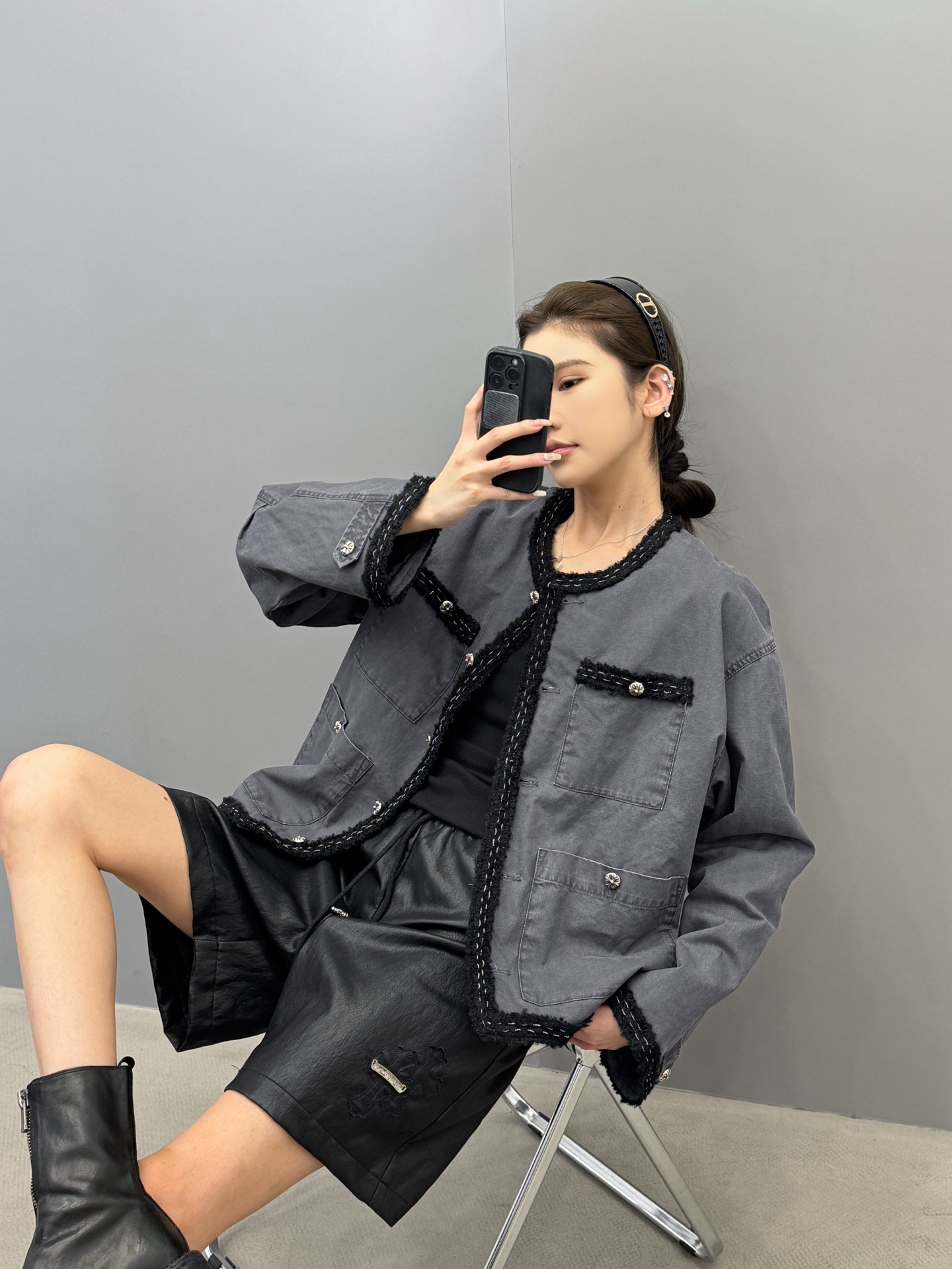 🆕克罗心 ｜ 新款休闲外套，成衣洗水工艺加手工编织包边，定制提花里布加100%全棉卡其布面料，休闲时尚，