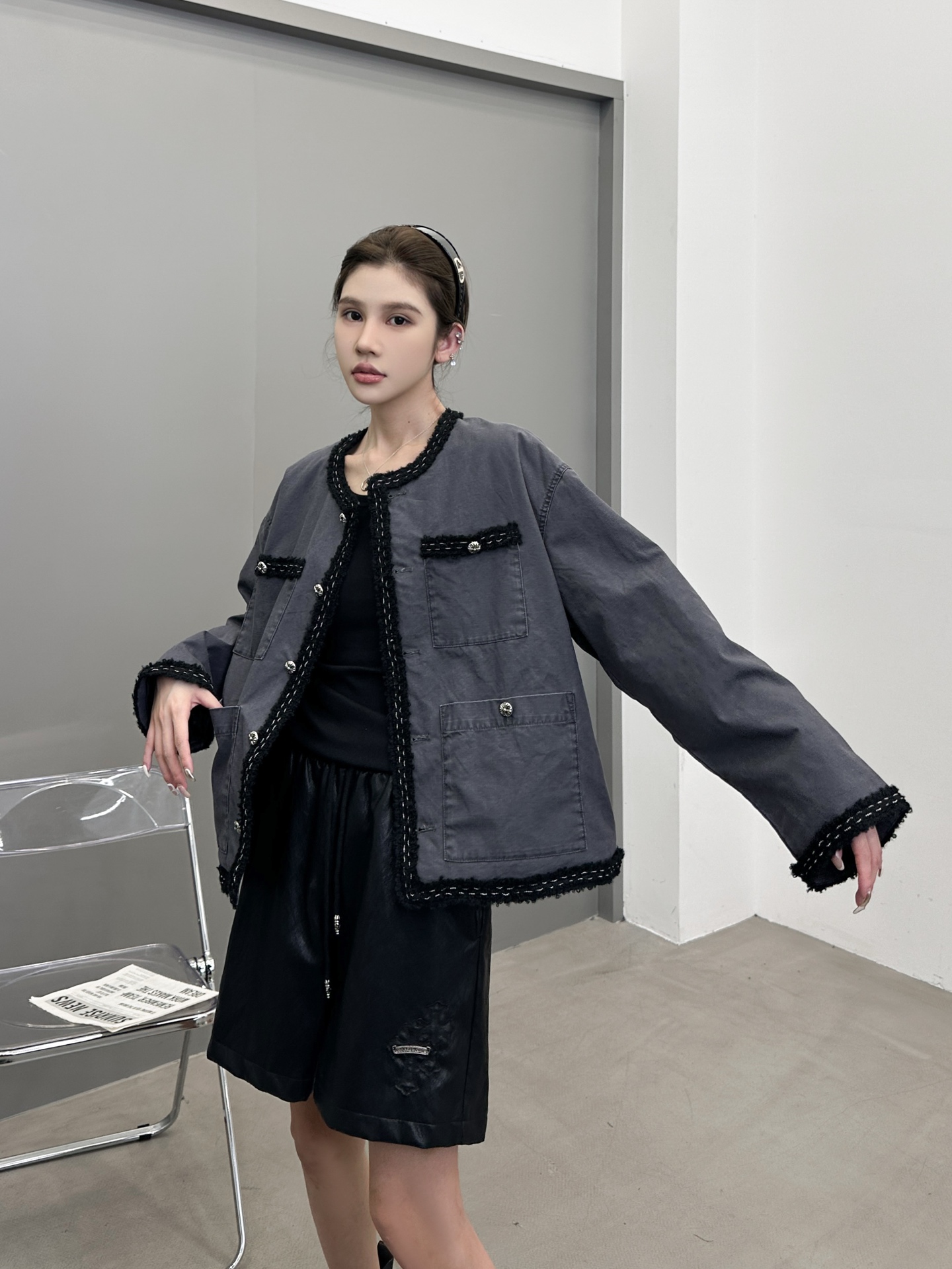 🆕克罗心 ｜ 新款休闲外套，成衣洗水工艺加手工编织包边，定制提花里布加100%全棉卡其布面料，休闲时尚，