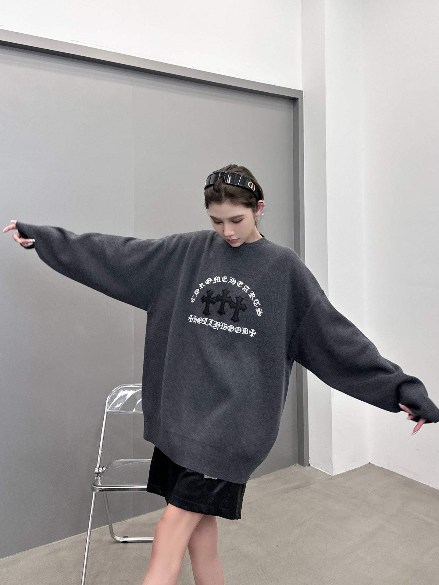 🆕克罗心 ｜ 新款毛织上衣，羊毛混纺面料，手工车十字标加刺绣工艺，男女同款，尺码sml