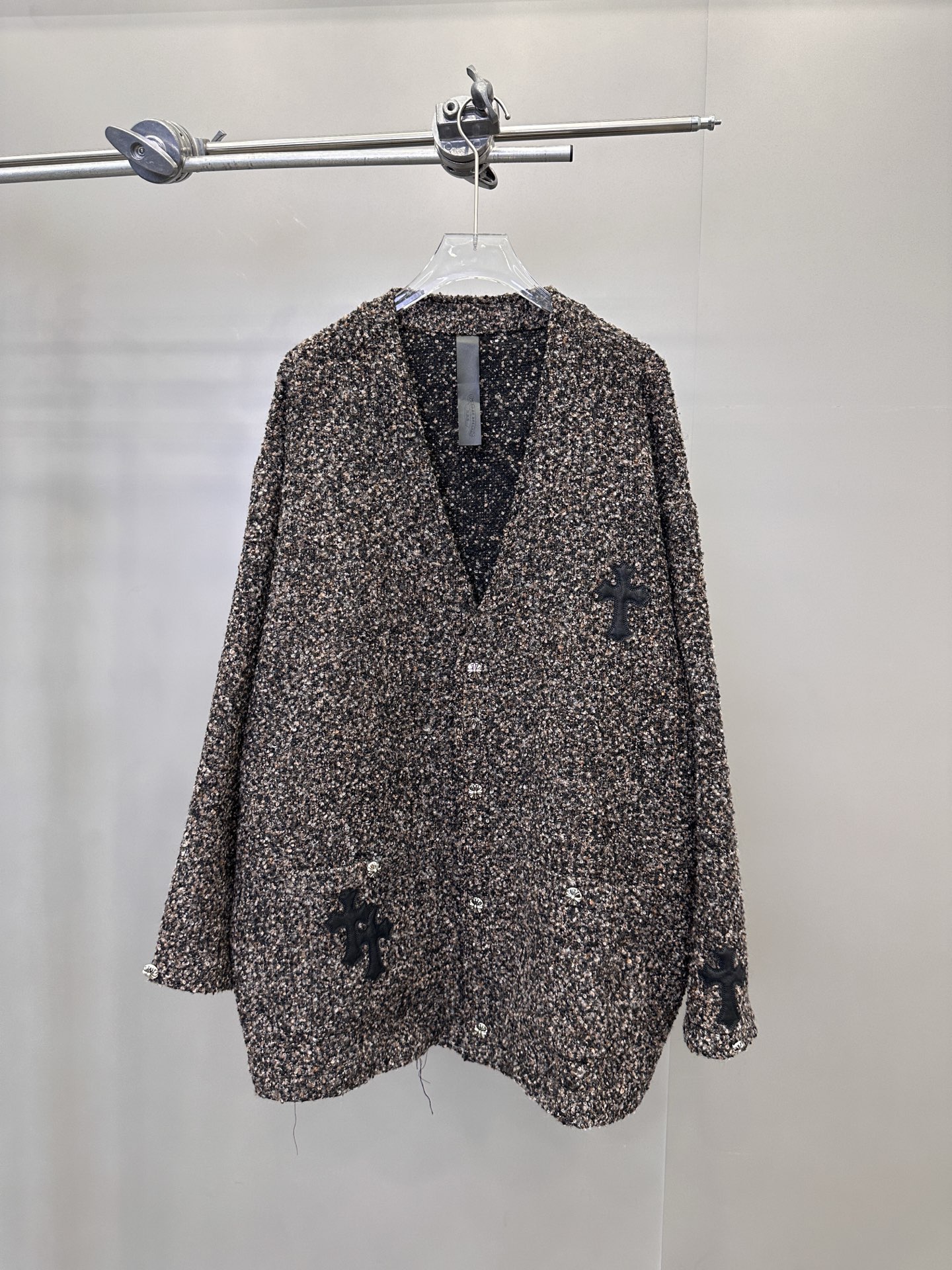 🆕克罗心 ｜ 新款开衫，经典手工刺绣十字标，进口彩纱羊毛混纺面料，休闲时尚，尺码sml