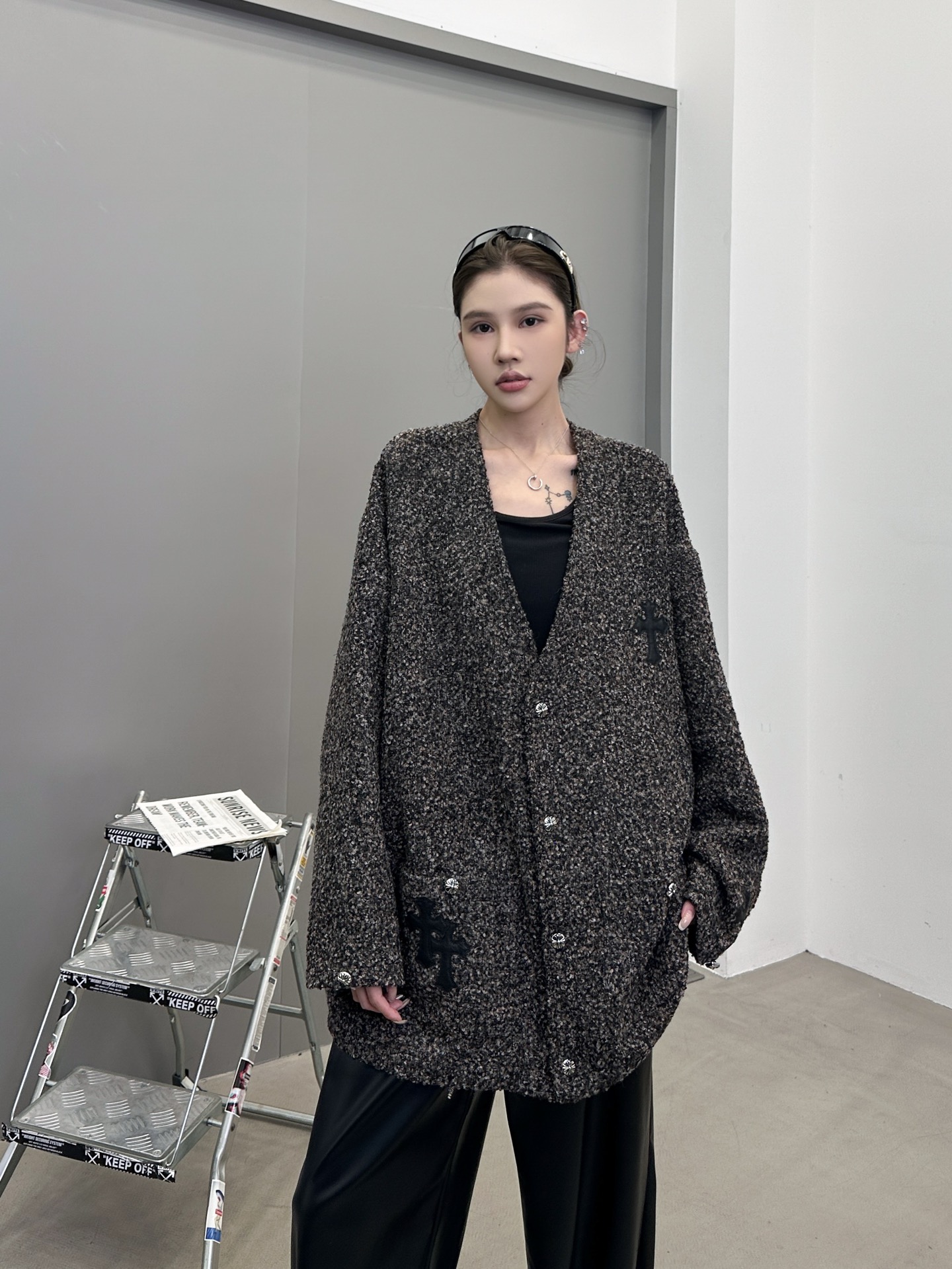 🆕克罗心 ｜ 新款开衫，经典手工刺绣十字标，进口彩纱羊毛混纺面料，休闲时尚，尺码sml