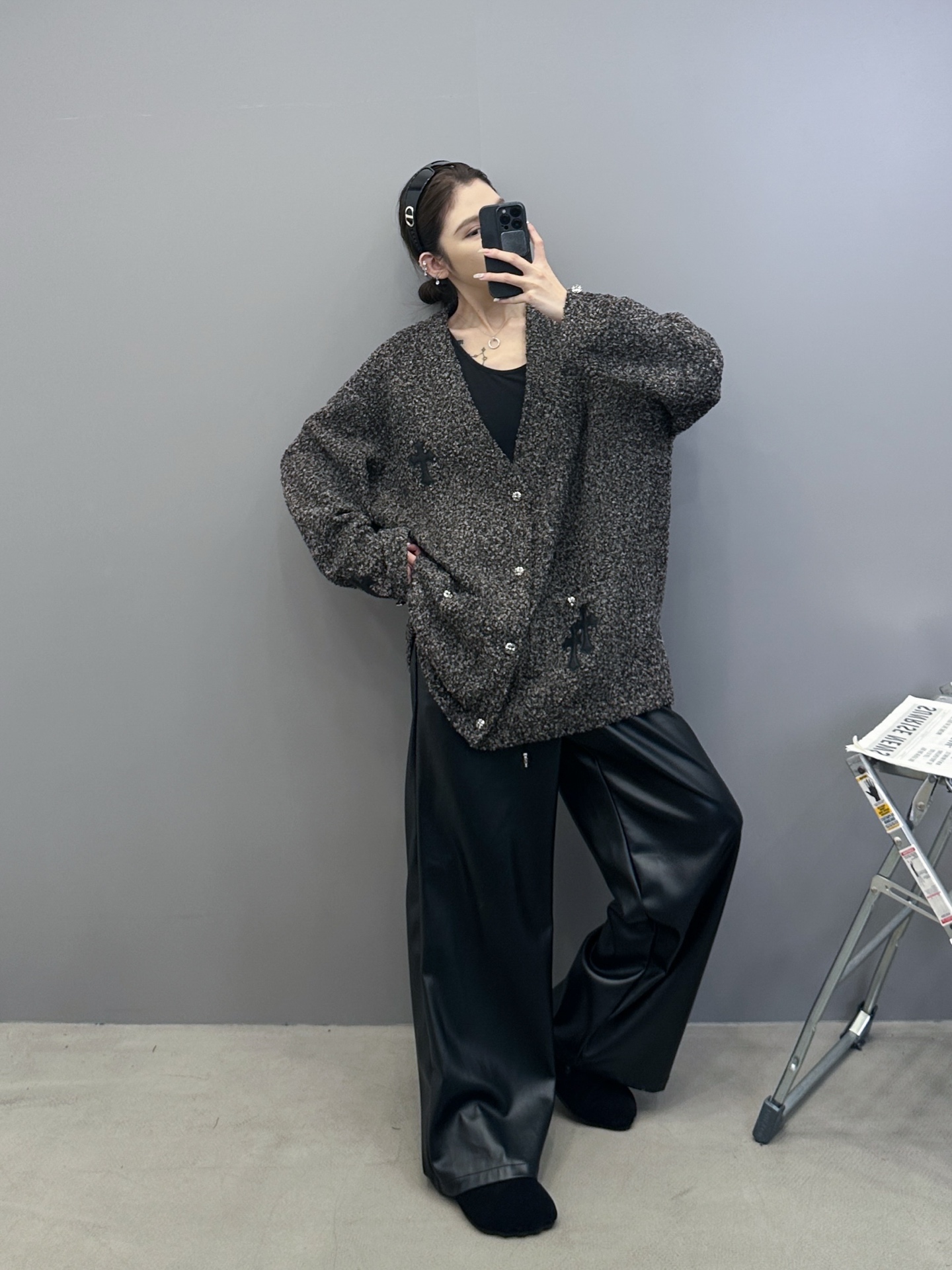 🆕克罗心 ｜ 新款开衫，经典手工刺绣十字标，进口彩纱羊毛混纺面料，休闲时尚，尺码sml