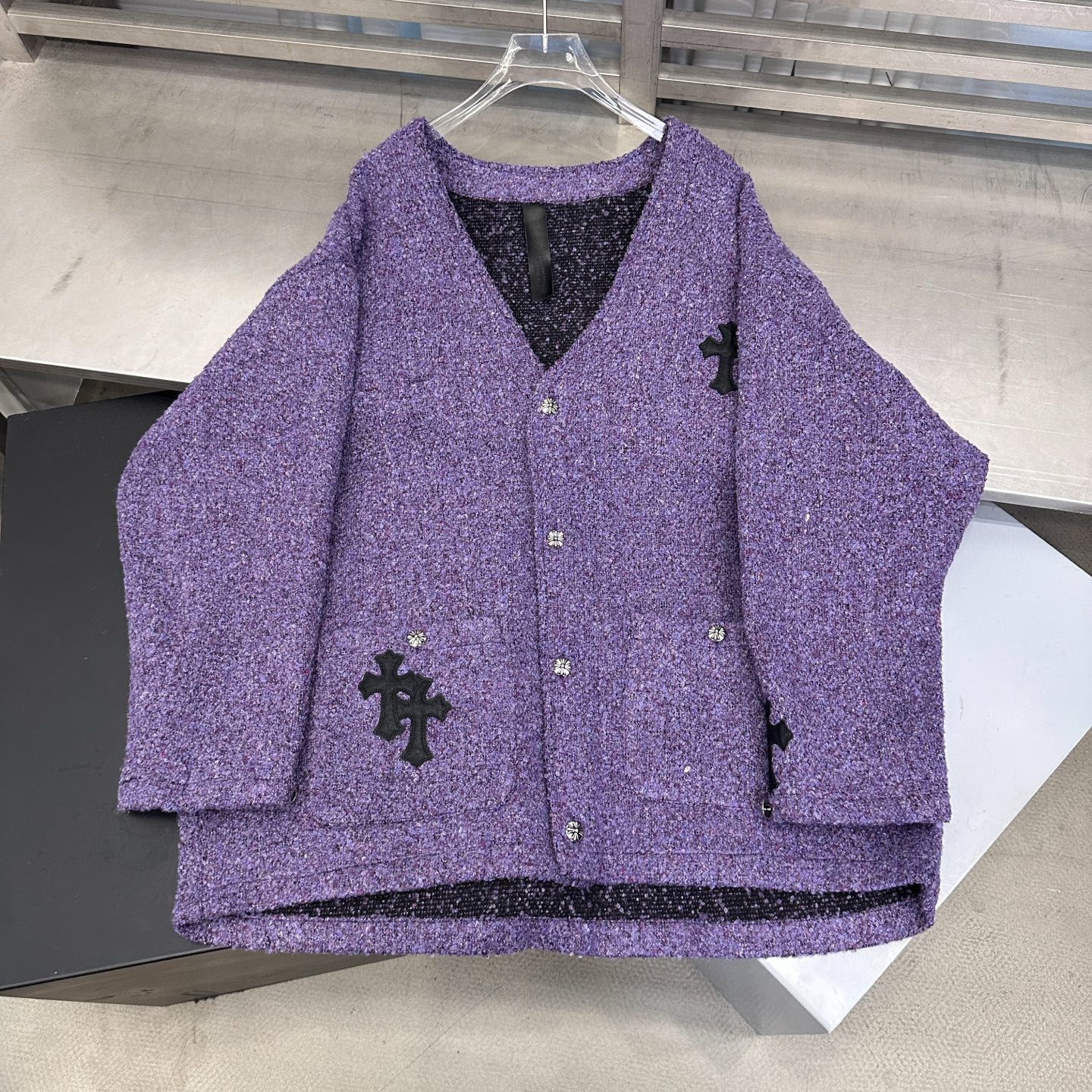 🆕克罗心 ｜ 新款开衫，经典手工刺绣十字标，进口彩纱羊毛混纺面料，休闲时尚，尺码sml