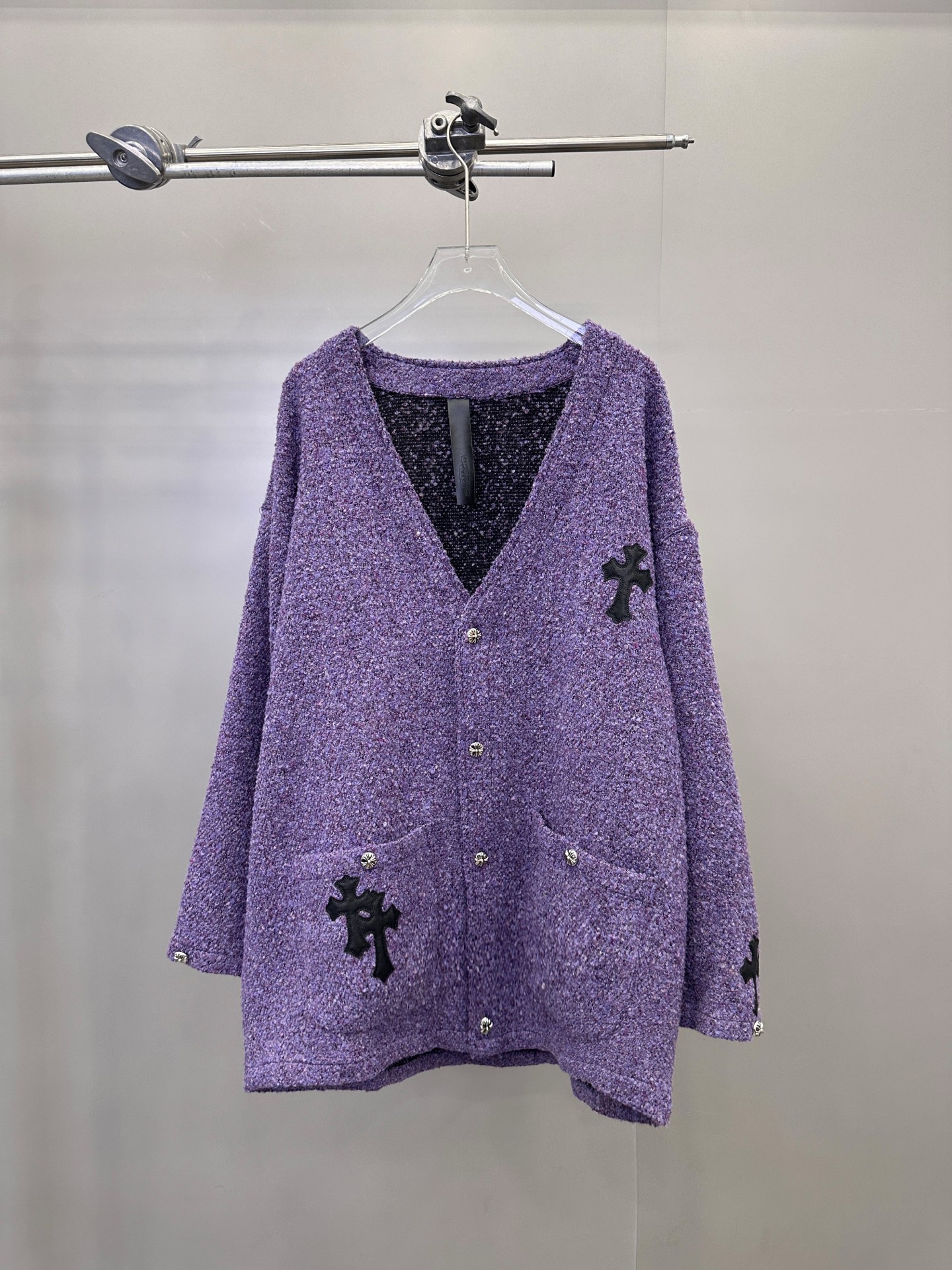 🆕克罗心 ｜ 新款开衫，经典手工刺绣十字标，进口彩纱羊毛混纺面料，休闲时尚，尺码sml