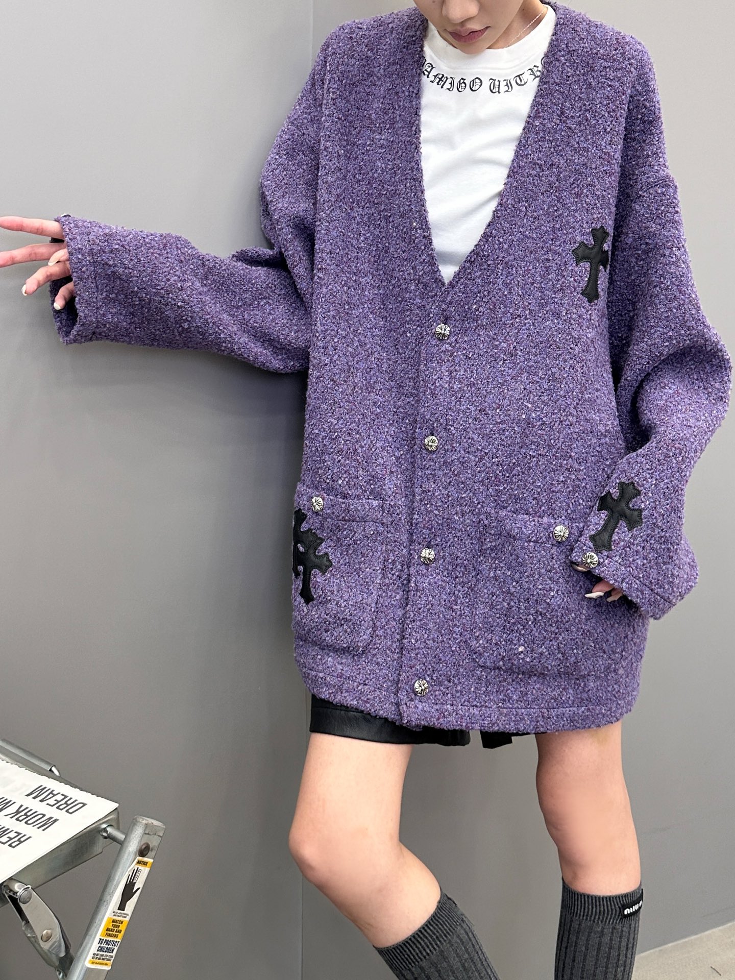 🆕克罗心 ｜ 新款开衫，经典手工刺绣十字标，进口彩纱羊毛混纺面料，休闲时尚，尺码sml